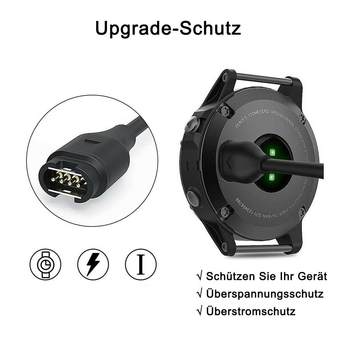 neue dawn 2St. Ladekabel für Garmin Forerunner 745 935 945 45 45S Vivoactive 3 4 USB-Kabel, Kompatibel mit Fenix 7 7S 7X 6 6S 6X, 6Pro 6SPro 6XPro – Bild 5 von 5