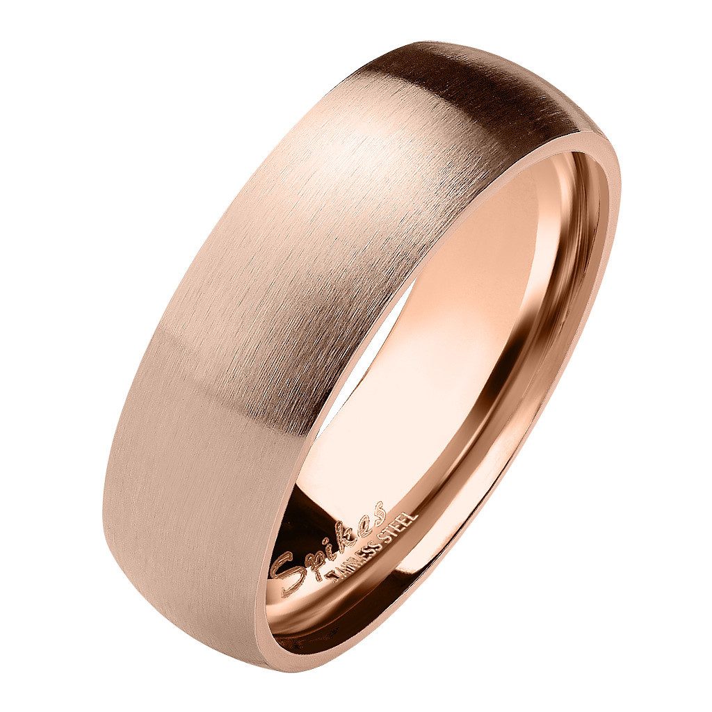 Taffstyle Fingerring Herren Damen Ring Edelstahl Rosegold IP Matt Größe 63 (20.1) Breit 6mm (Partnerring Ehering Trauring Hochzeitsring), Partnerring Herrenring Damenring Freundschaftsring Paarring