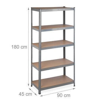 relaxdays Schwerlastregal 2 x graues Schwerlastregal 1325 kg