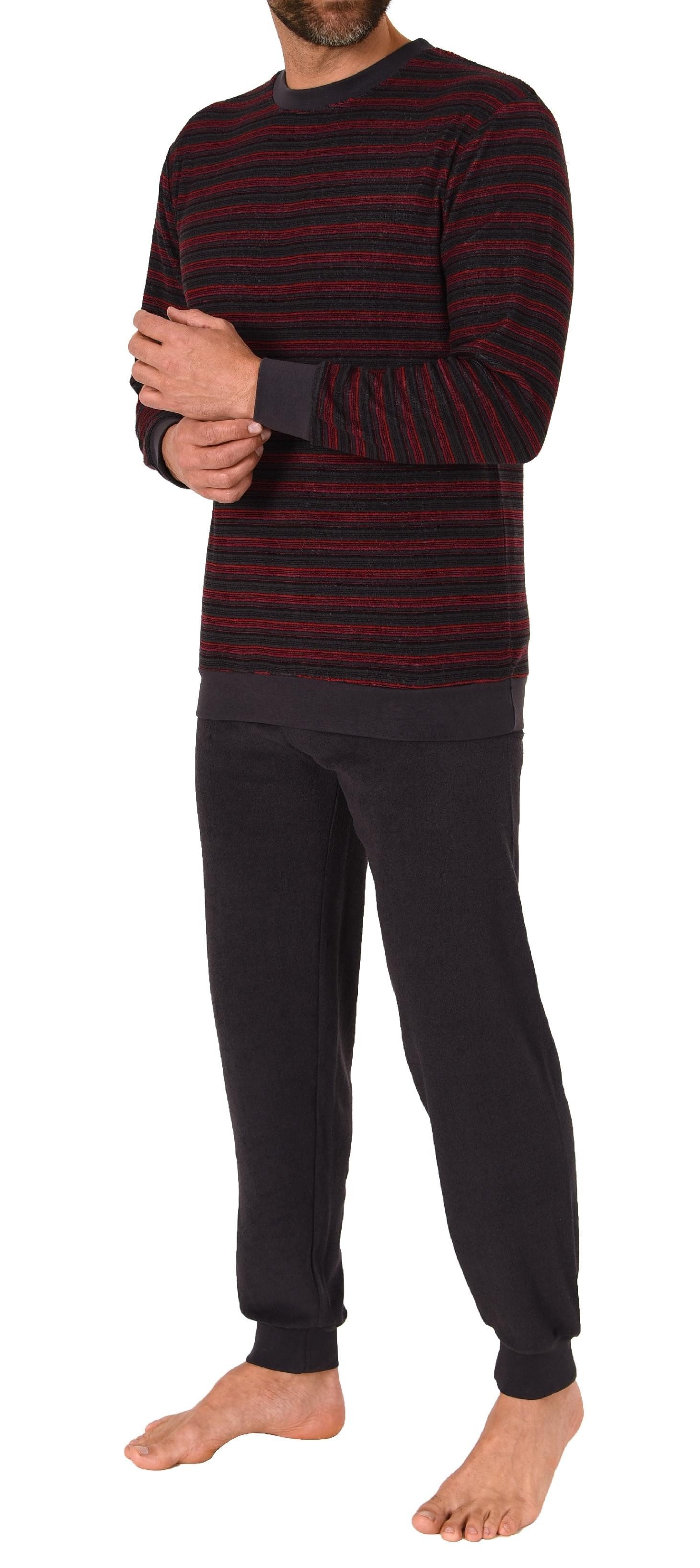 Trend by Normann Pyjama Herren langarm Frottee Schlafanzug mit Bündchen - auch in Übergrößen
