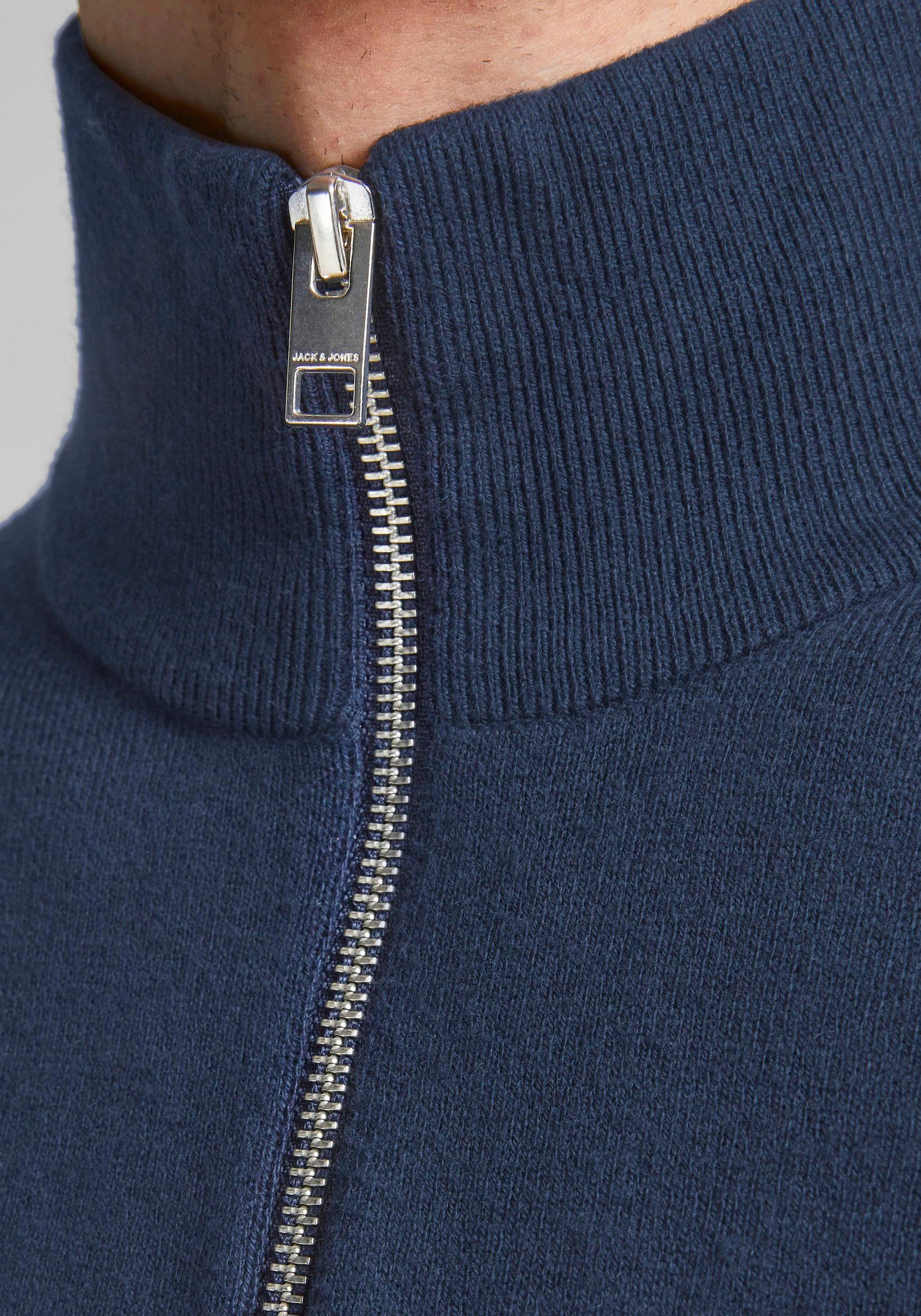 Jack & Jones Troyer JJEEMIL KNIT HALF ZIP NOOS Baumwollmischung, regular fit