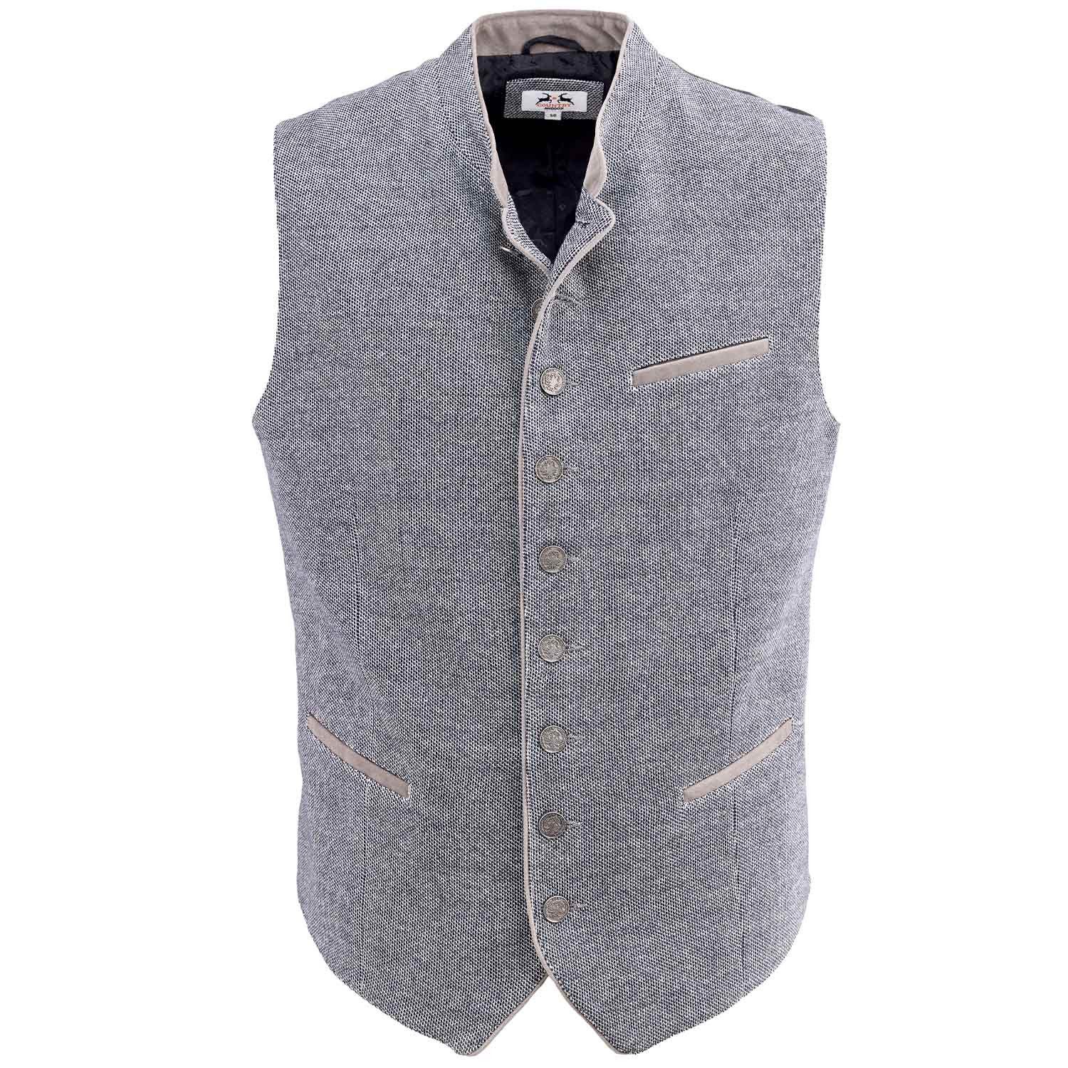 Maddox Trachtenweste MADDOX Trachten Weste 'Kellersee' Baumwolle, Grau günstig online kaufen