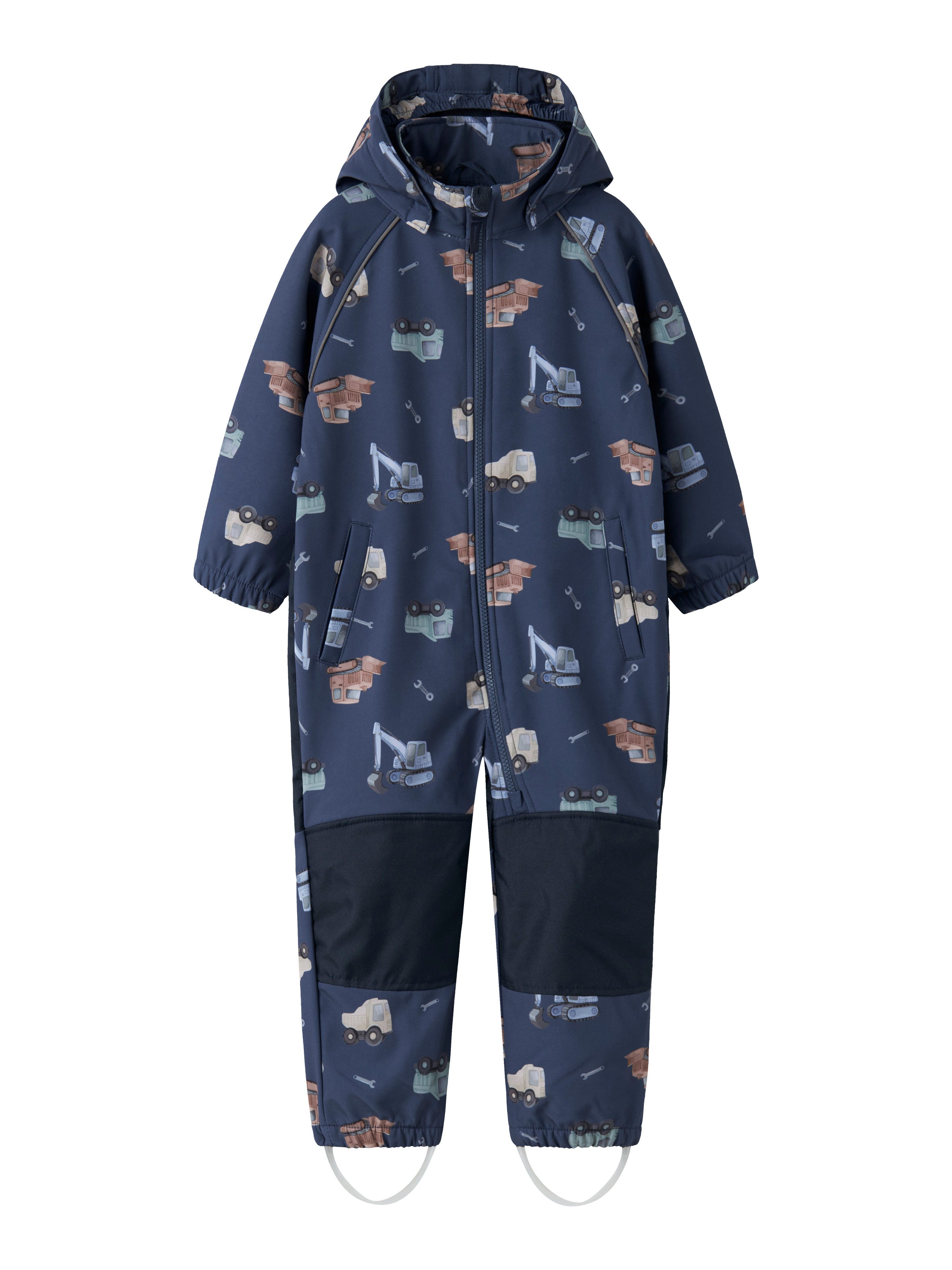 Name It Overall NMMALFA08 SOFTSHELL SUIT AOP 1FO NOOS mit dekorativen und reflektierenden Details