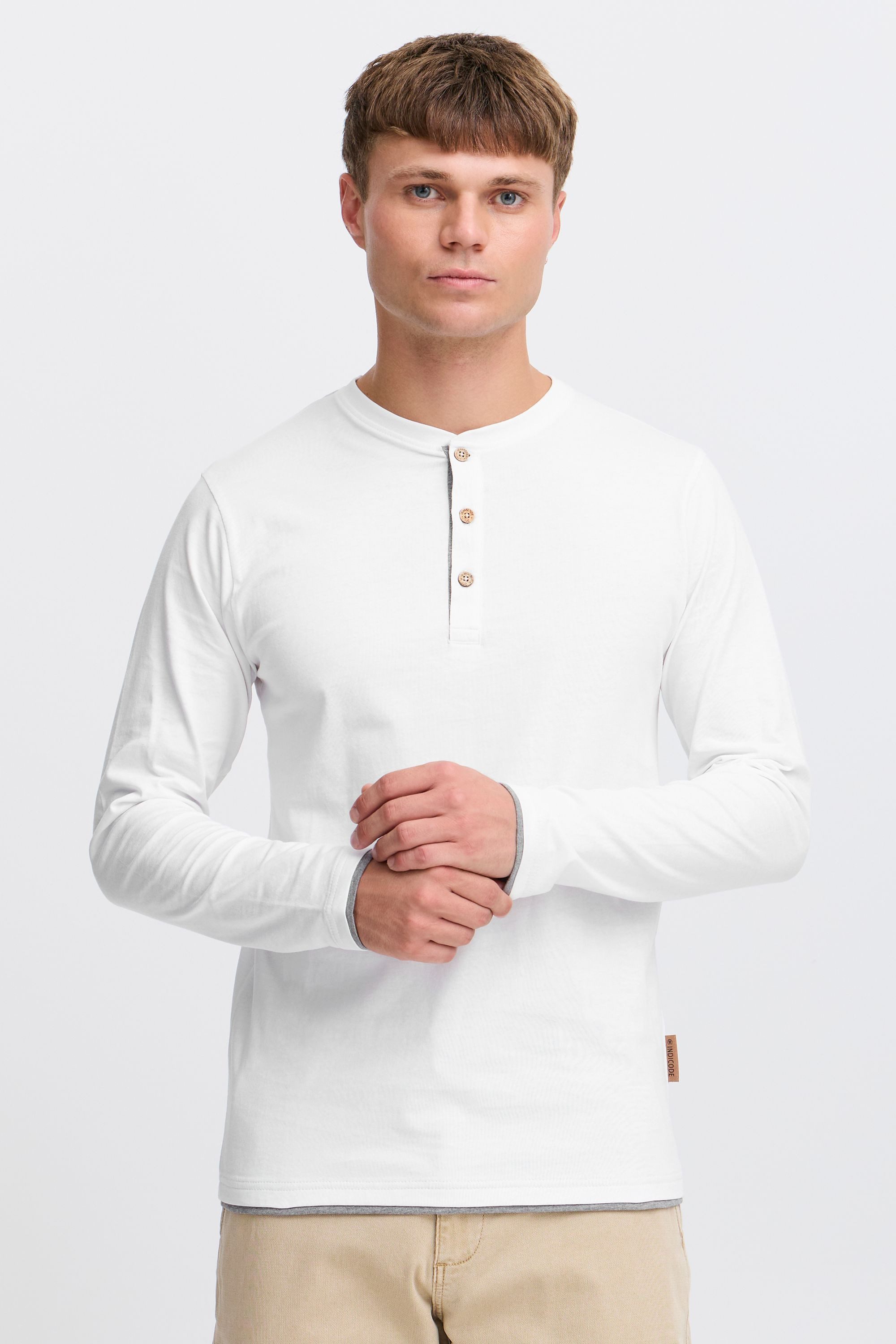 Indicode Rundhalsshirt IDGifford Longsleeve mit Knopfleiste günstig online kaufen