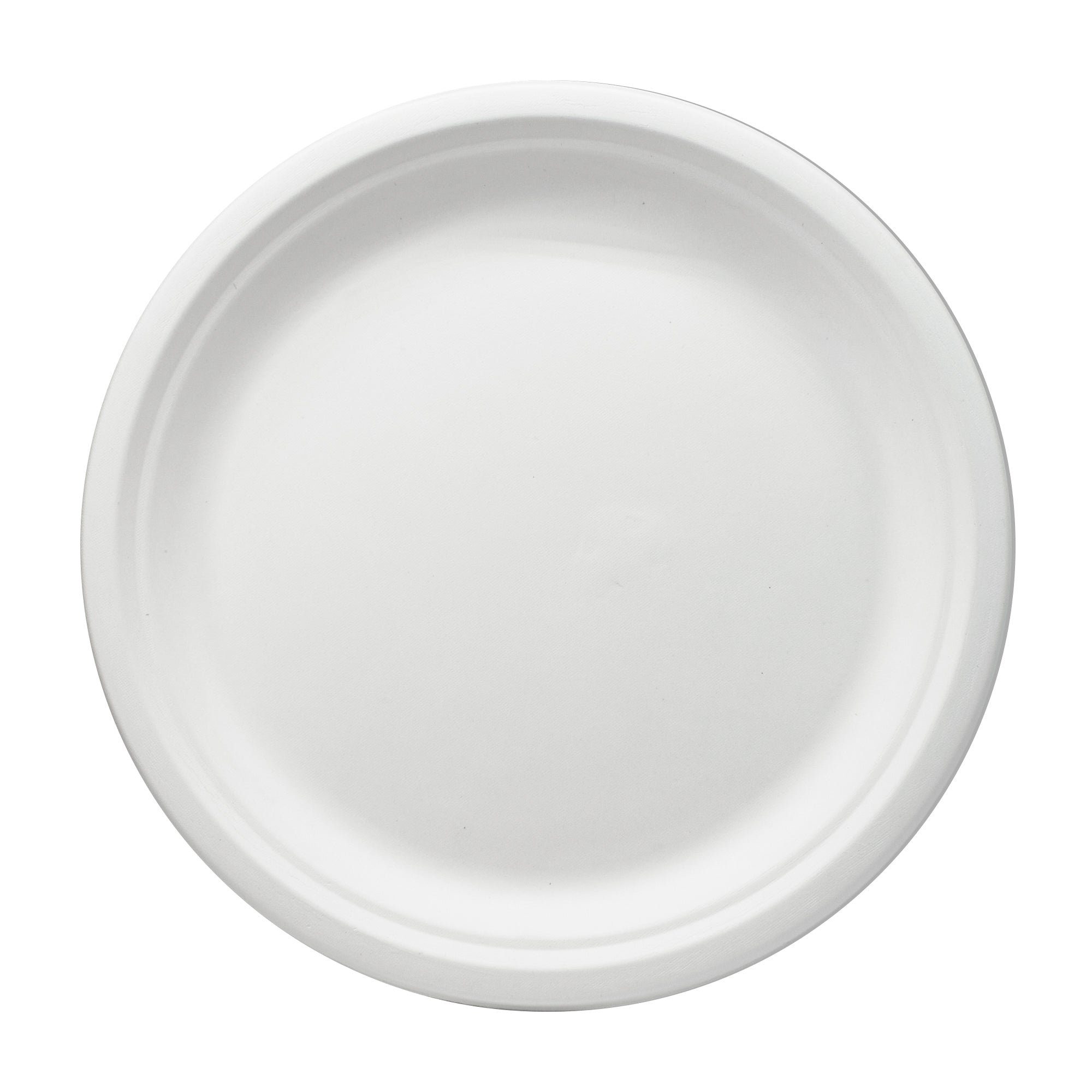 Einwegteller Zuckerrohr Teller - 23 cm (rund, weiß) Bagasse