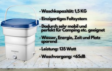 STEINBORG Wäscheschleuder SB-4004, 1,5 kg, Mini Waschmaschine, Camping, Toploader, Faltbar, 1.5 KG Kapazität, mit Schleuderfunktion, 135 Watt