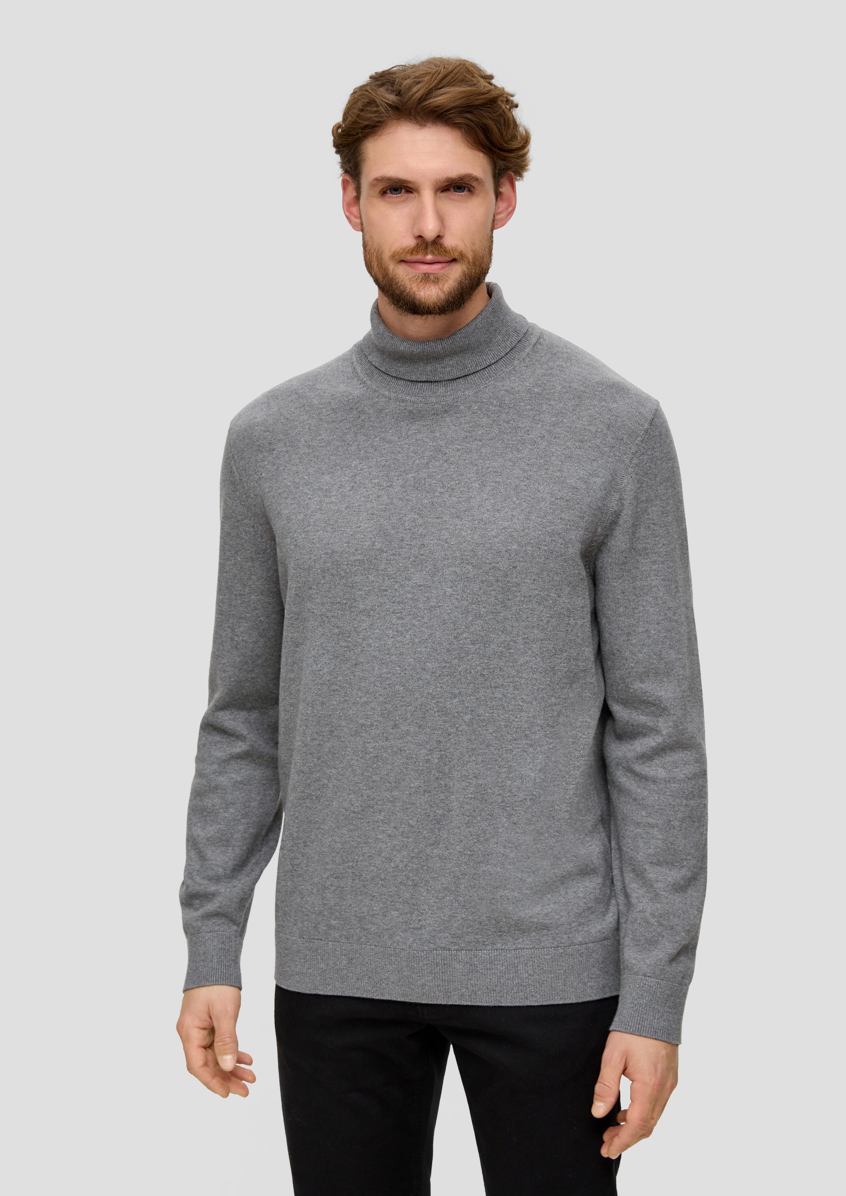 s.Oliver Strickpullover Pullover mit Rollkragen Rippblende