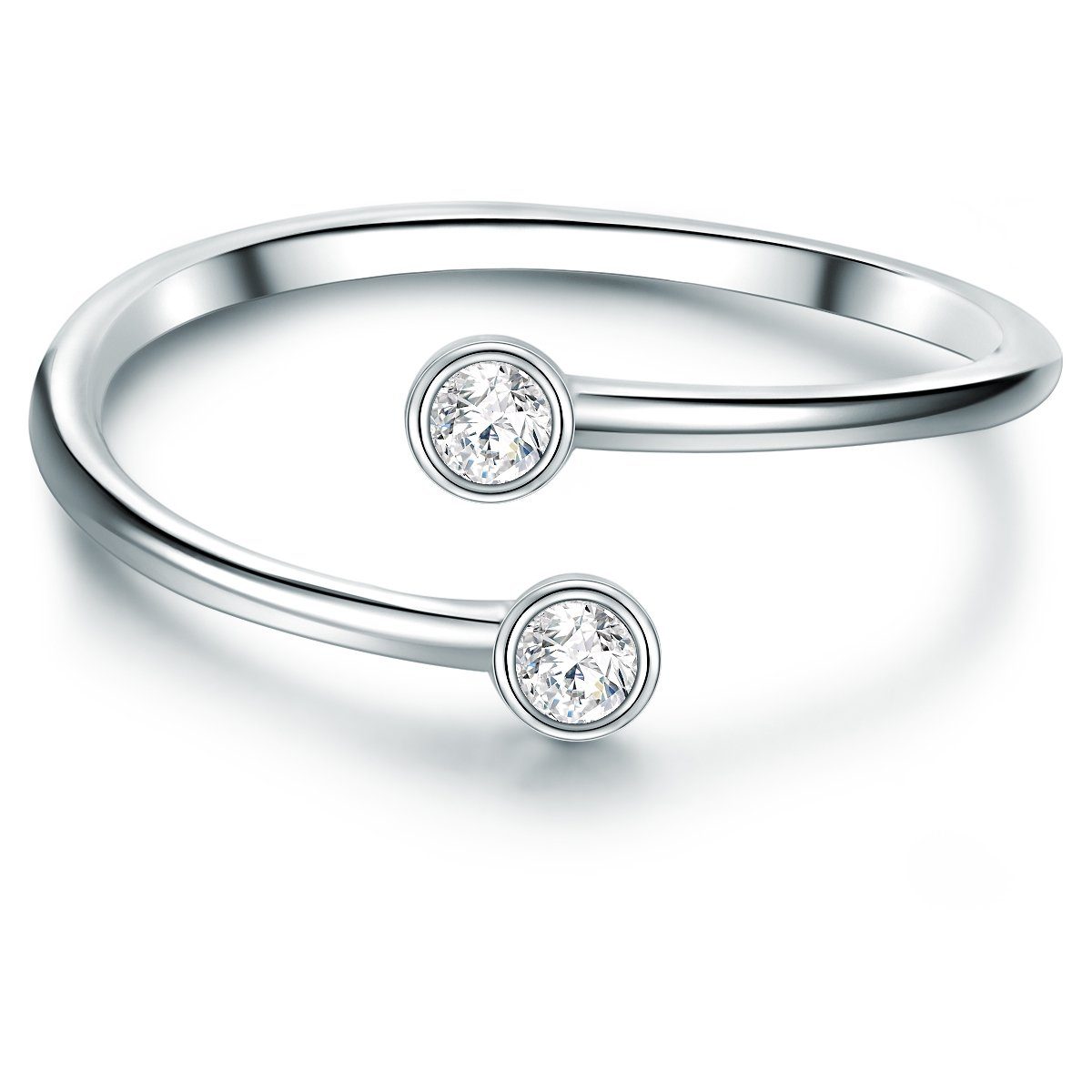 mit 925 Silber, Zirkonia Silberring Sterling Damen-Ring Trilani aus