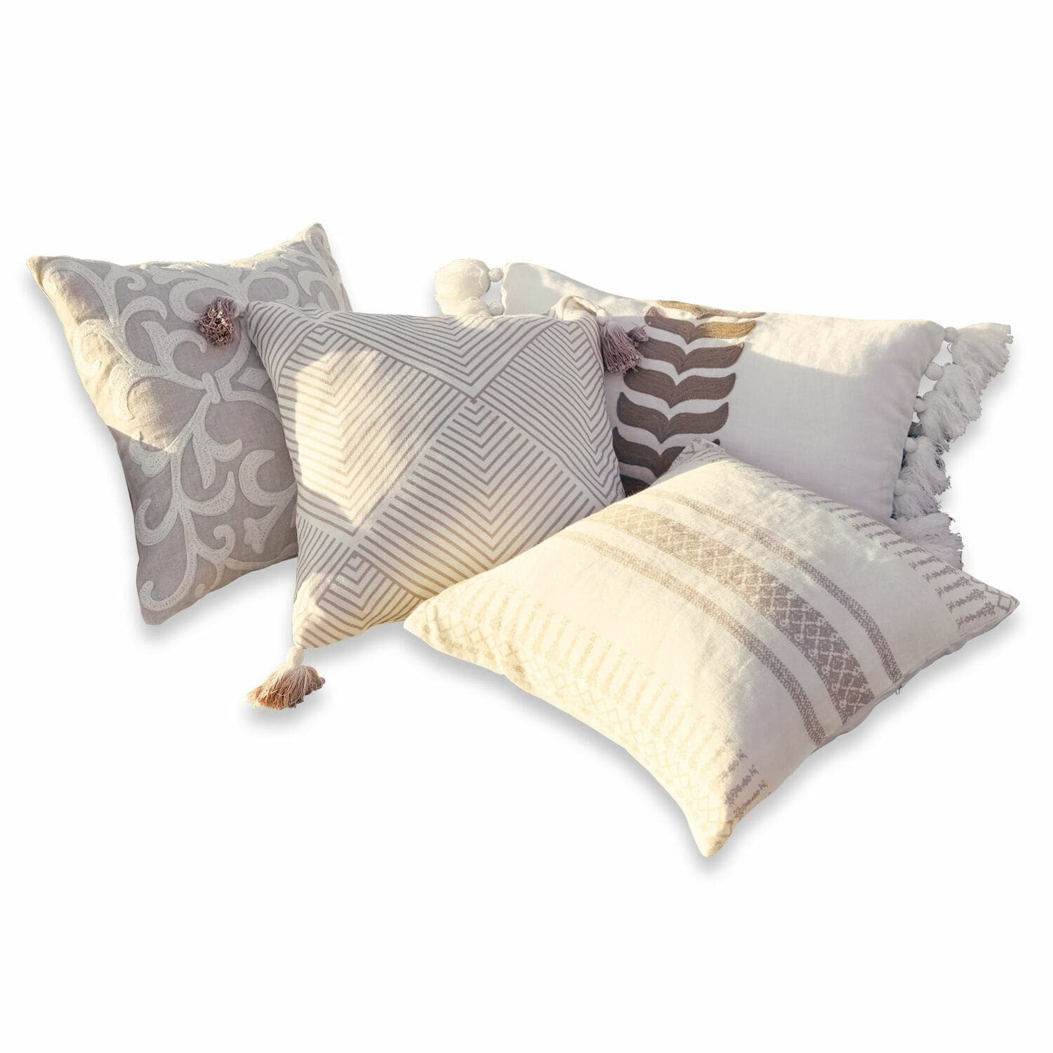 Mirabeau Kissenhülle Kissenhülle 4er Set Olette creme/braun