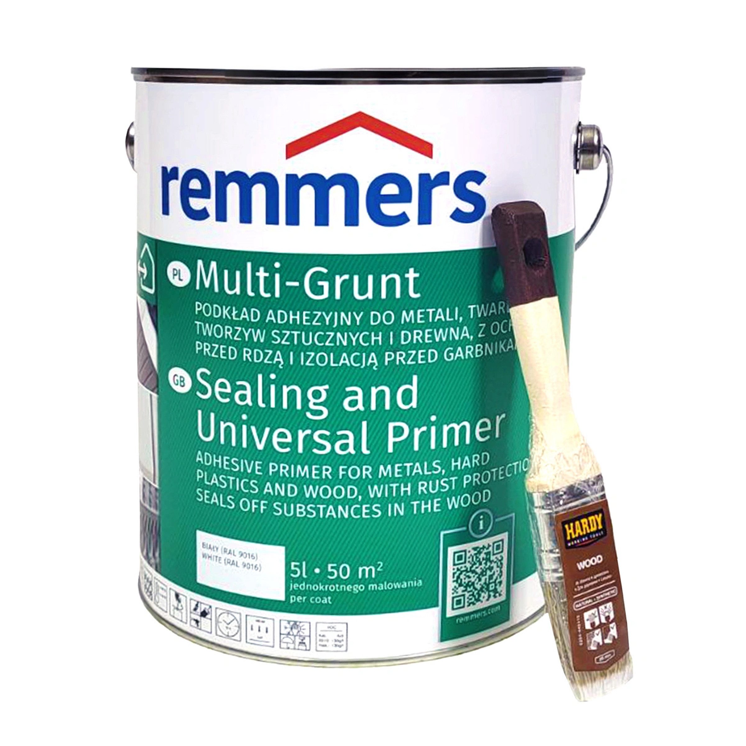 Bandloo Universalgrundierung Bandloo Set Multi-Tiefengrund 5L Grundierung + Flachpinsel 1,5 Zoll