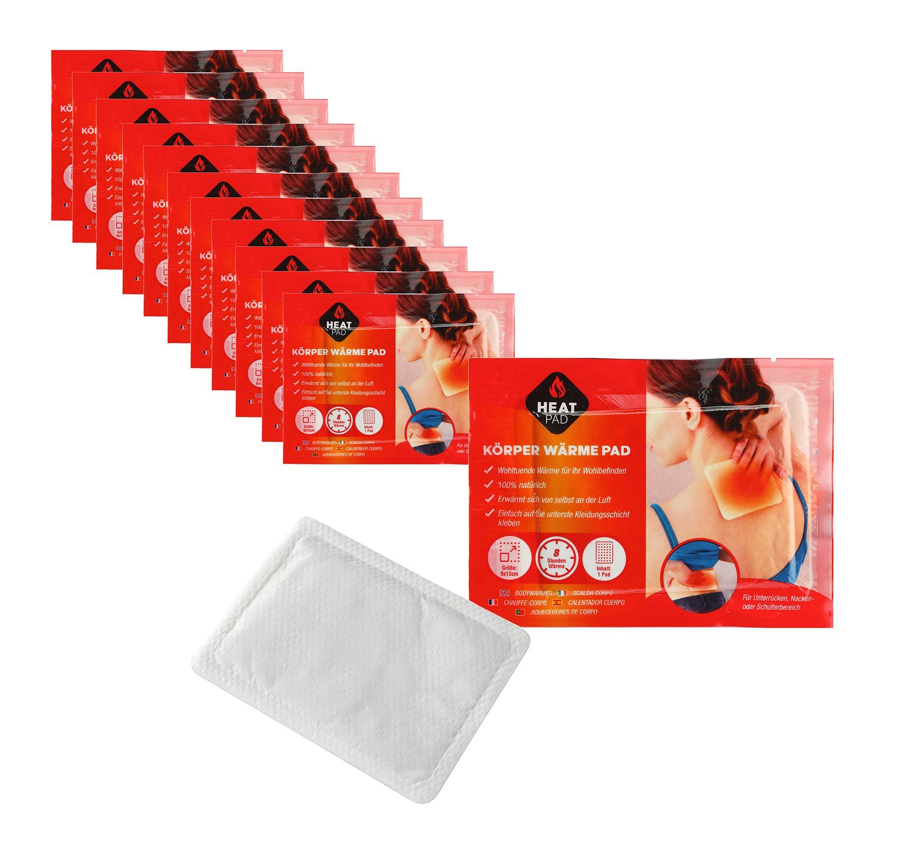 Spetebo Wärmepflaster Wärmepflaster 13 x 9 cm selbstklebend 12er Pack (12 St)