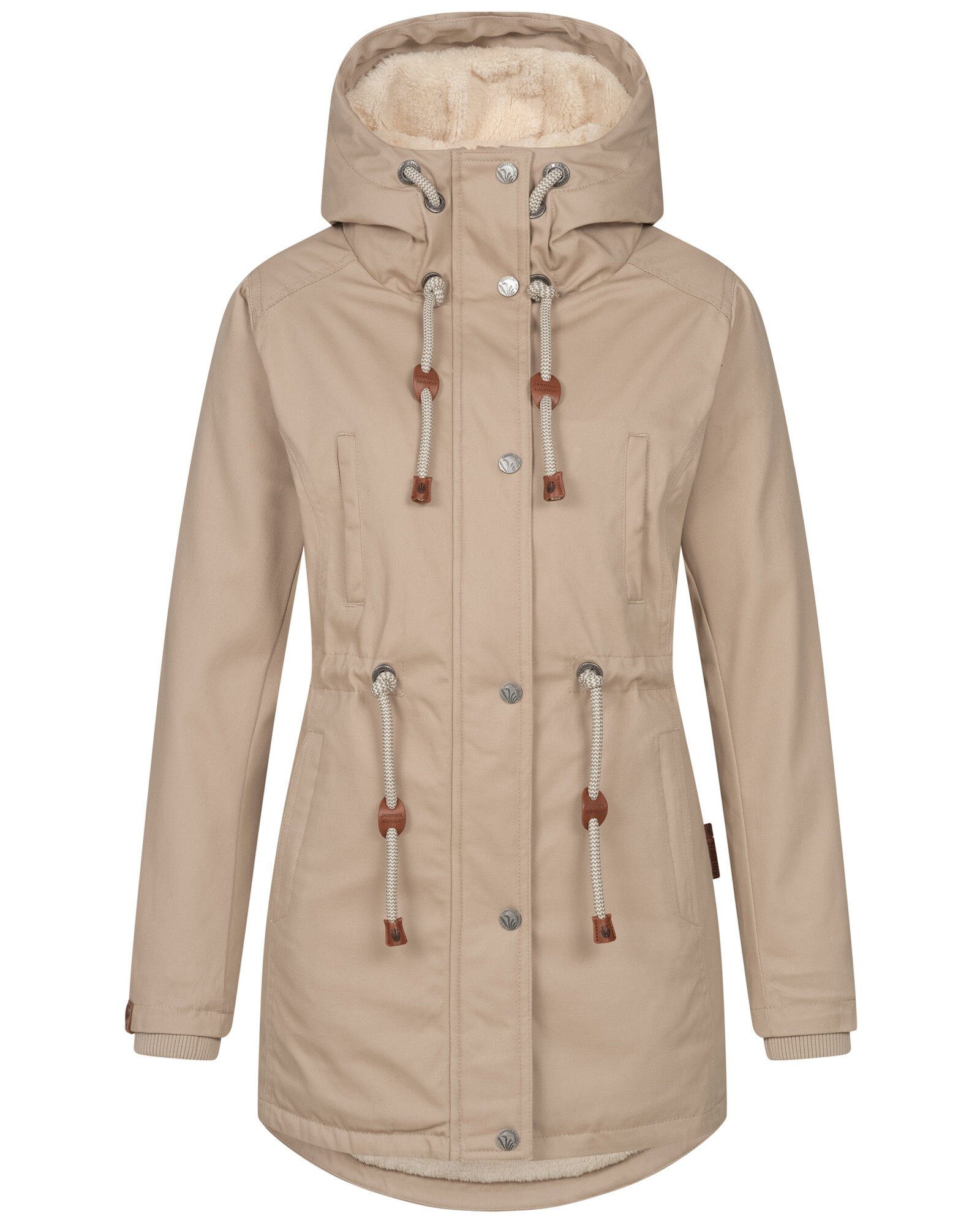 Ireliaa mit Winterjacke Navahoo warmen Beige Teddyfell