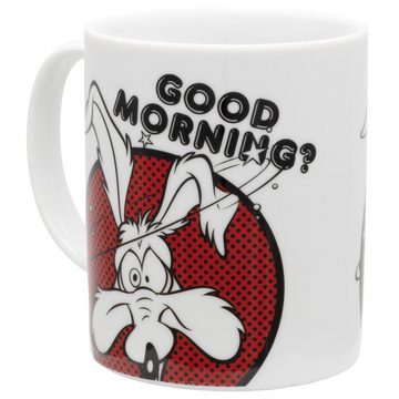 United Labels® Tasse Looney Tunes Tasse - Coyote - Good Morning? Weiß 320 ml, Porzellan