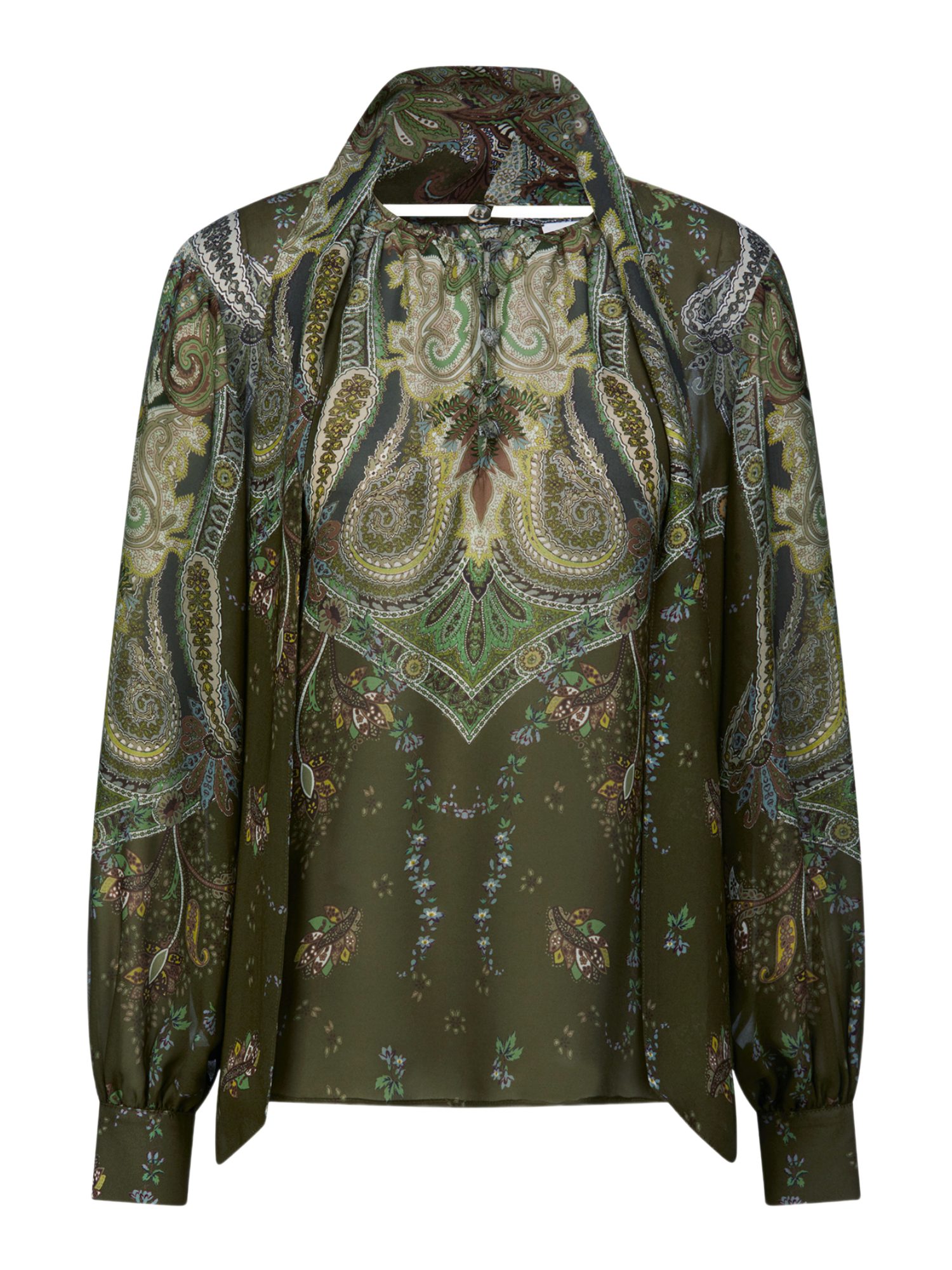 Riani Hemdbluse Casual,Viskose,Paisley,Rundhals,Langarm,Gerade