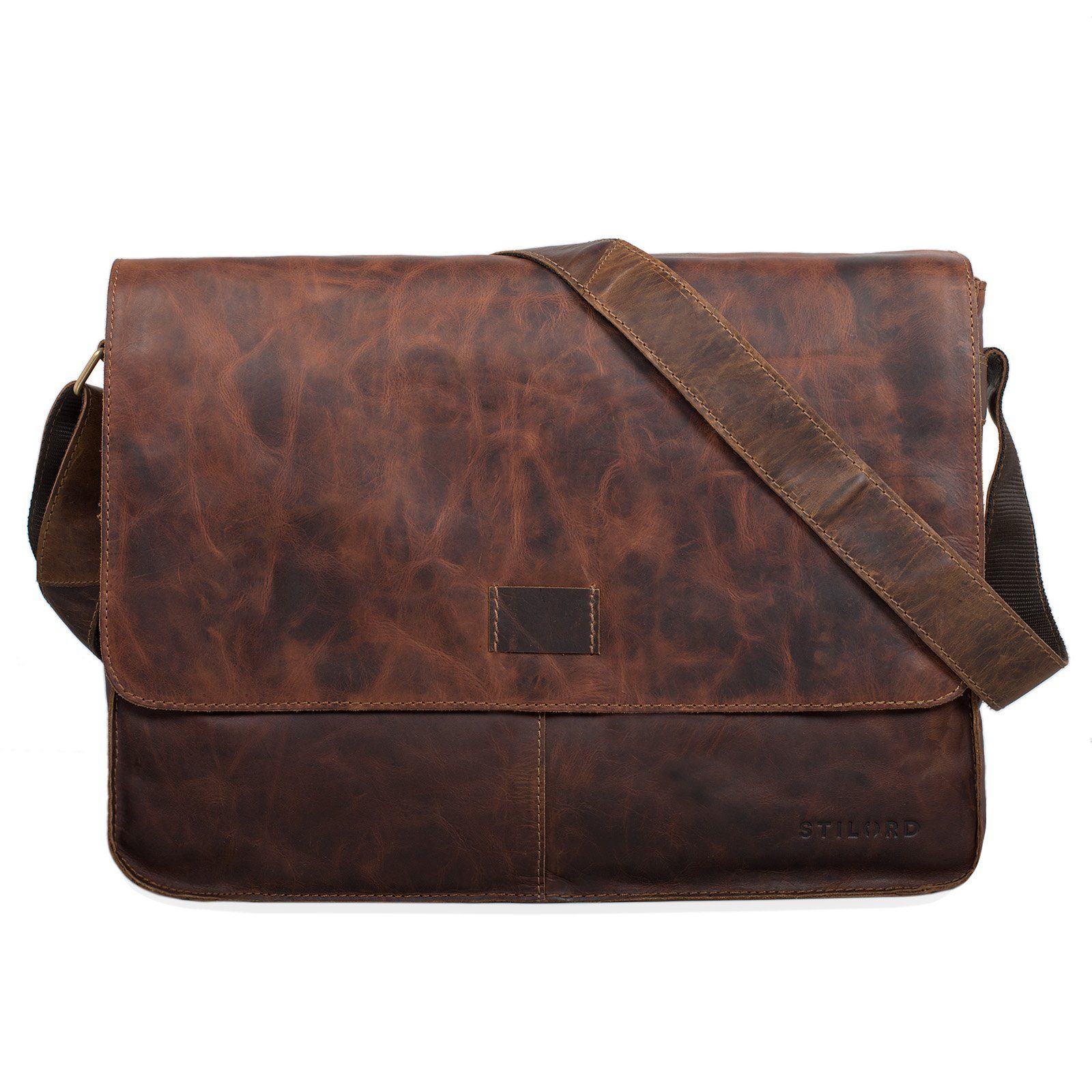 STILORD Schultertasche "Hannes" Umhängetasche Leder Vintage braun