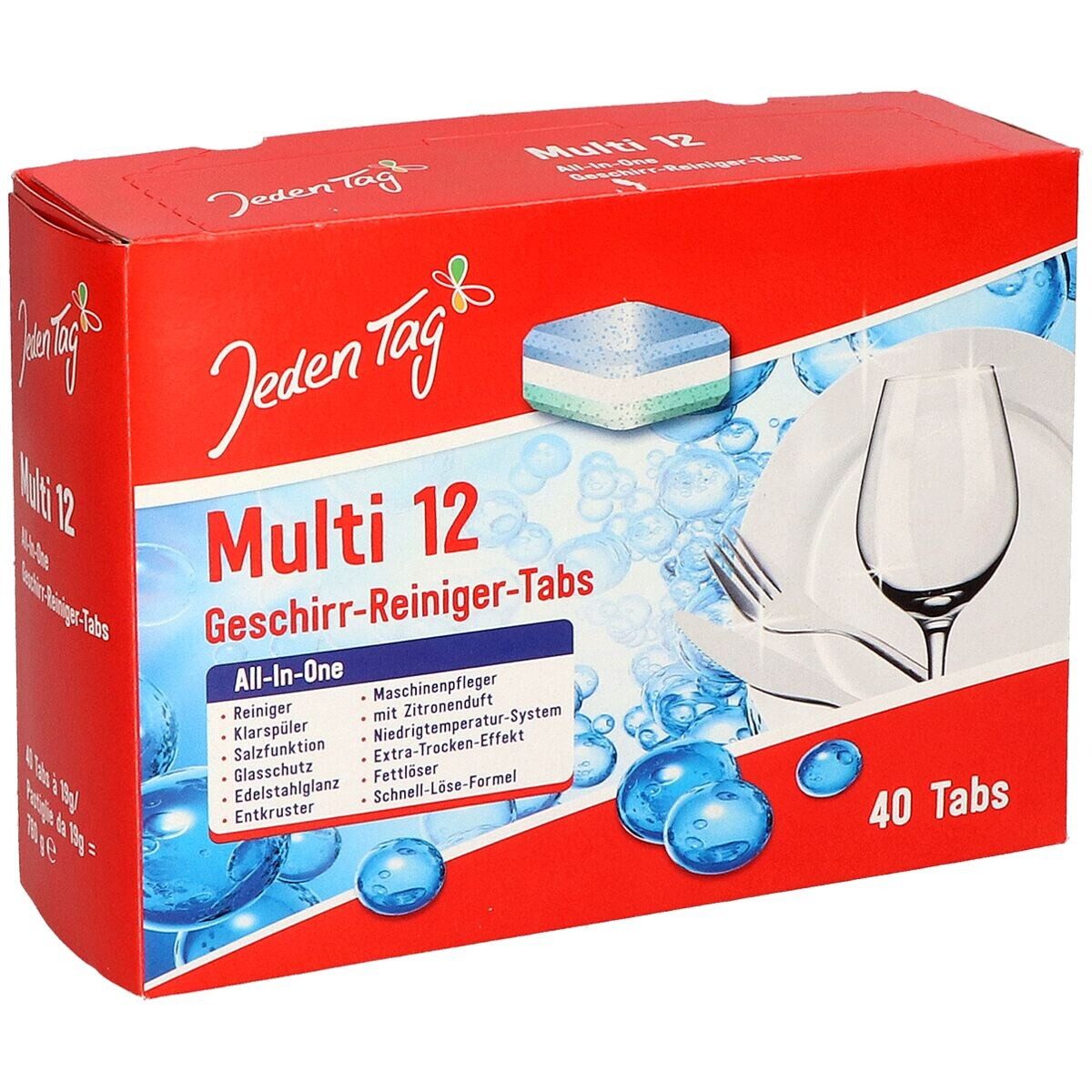 Jeden Tag Multi 12 Spülmaschinentabs (40 Tabs, All-In-One)