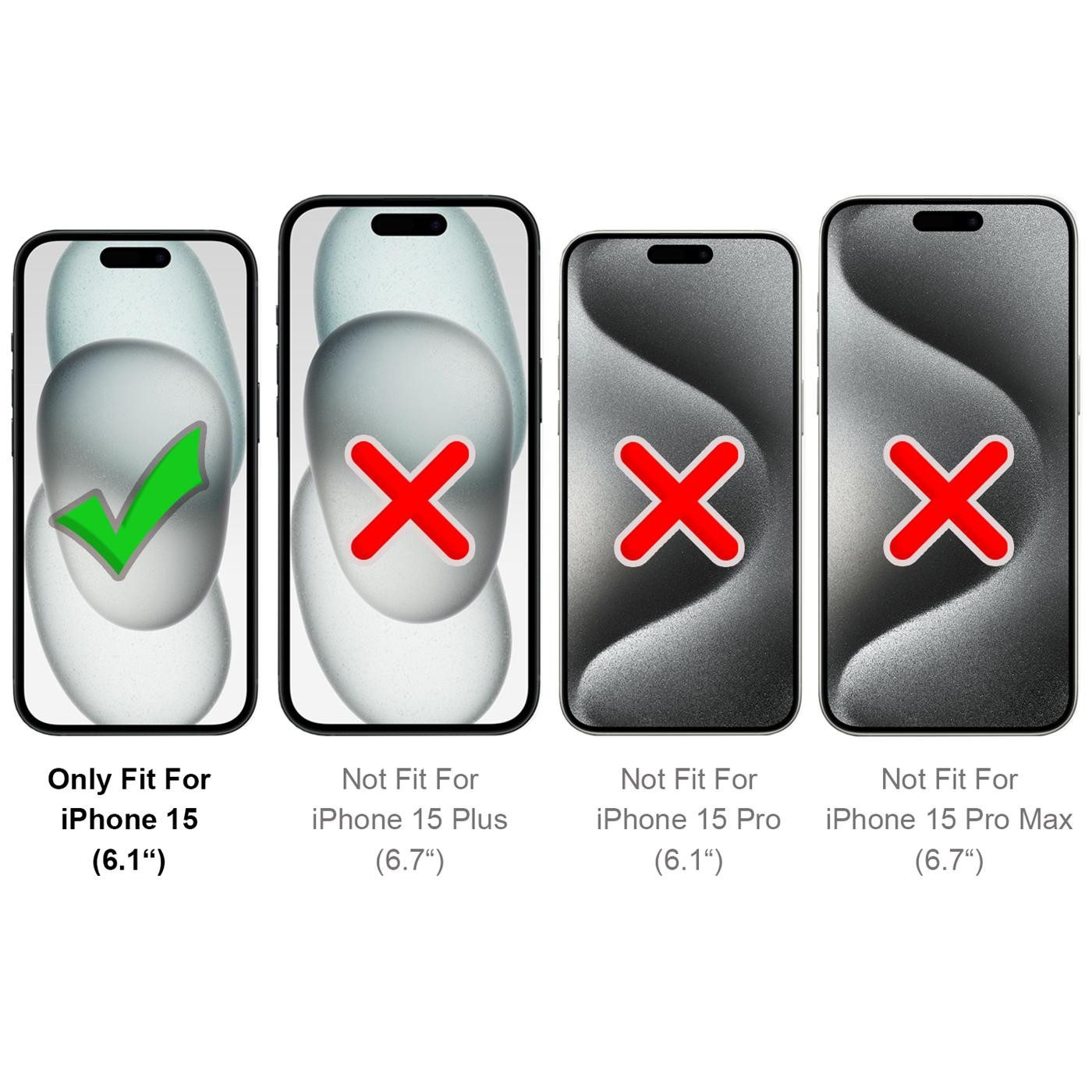 CoolGadget Handyhülle Magnet Hülle für iPhone 15 Schutzhülle mit Metall Kamerarahmen 6,1 Zoll, magnetisches Schutzcase Matt Stoßfest kompatibel mit Magsafe Zubehör