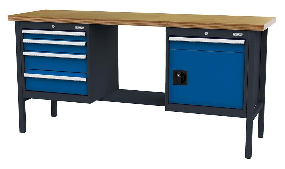 Simplaflex Werkbank Simplaflex Kastenwerkbank mit 5 Выдвижные ящики + 1 Türe