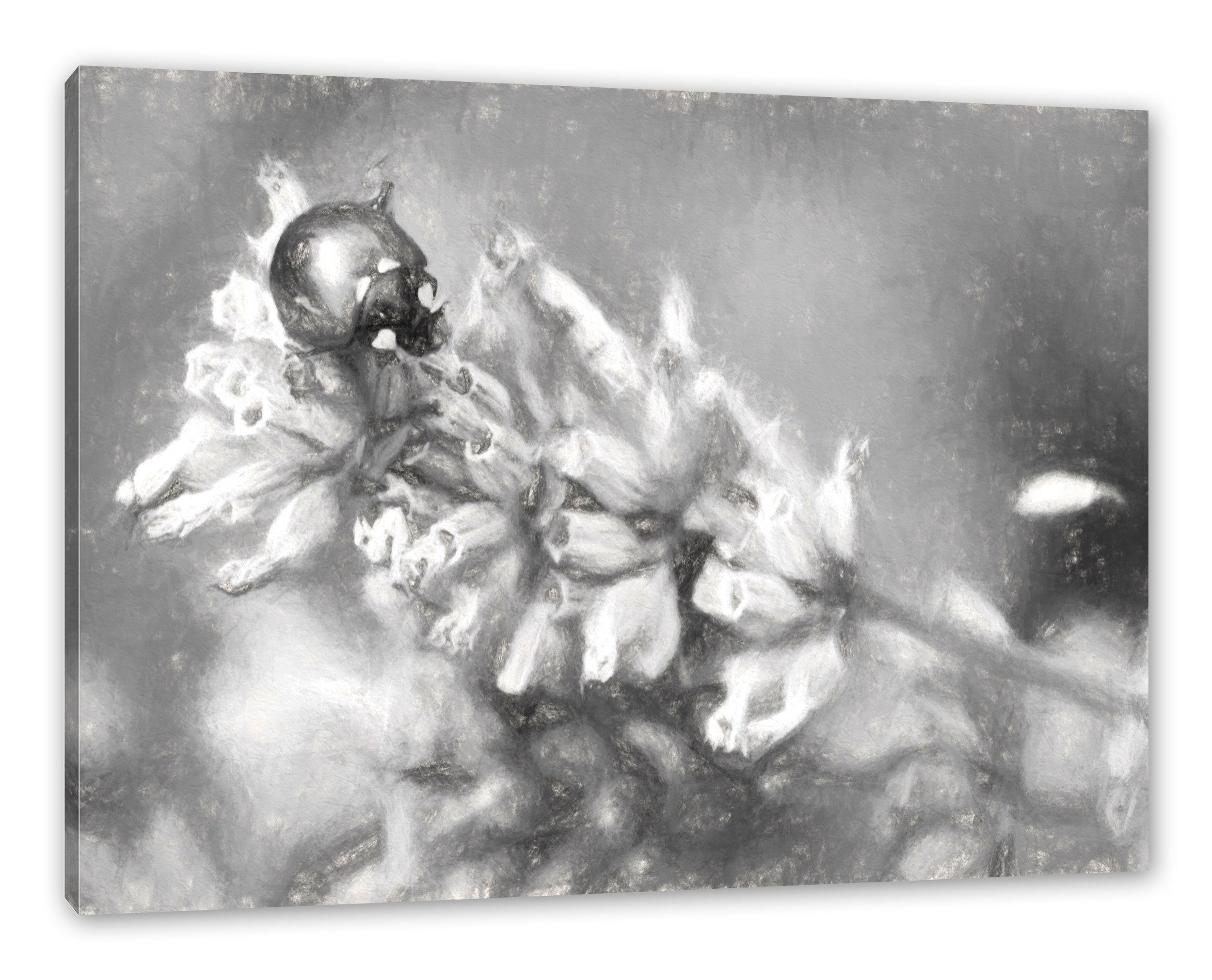 (1 Leinwandbild Leinwandbild Zackenaufhänger fertig Pixxprint Lavendel Marienkäfer inkl. auf auf Marienkäfer bespannt, Lavendel, St),