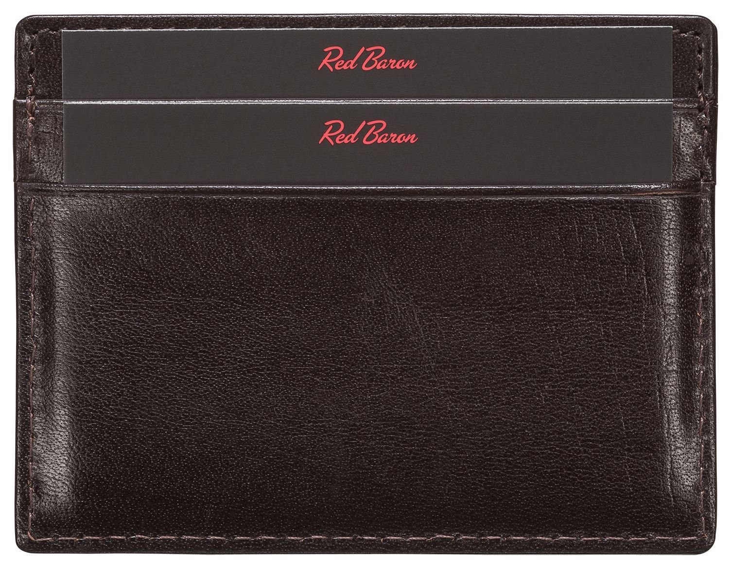 Red Baron Kartenetui RB-WT-001-04, 4 Leder, Kreditkartenfächer, schlicht, einfach