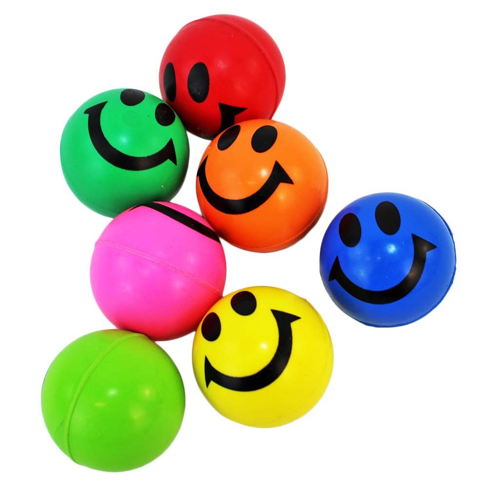 Krüger & Gregoriades Flummi Flummi Smiley "28mm" - 100 Stück im Beutel