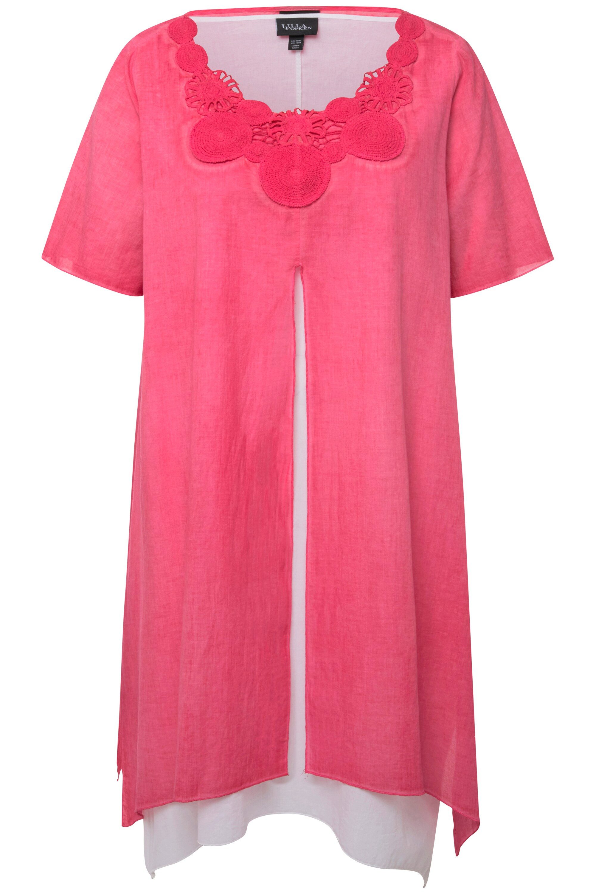 Ulla Popken Midikleid Tunika-Kleid Spitze doppellagig günstig online kaufen