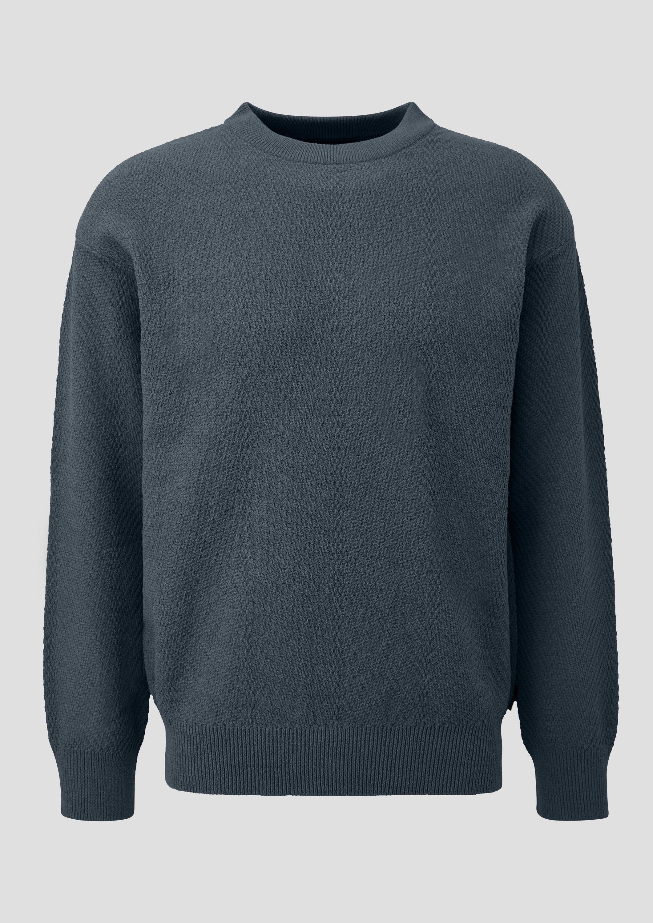 QS Longpullover Strickpullover Strukturierter Strickpullover