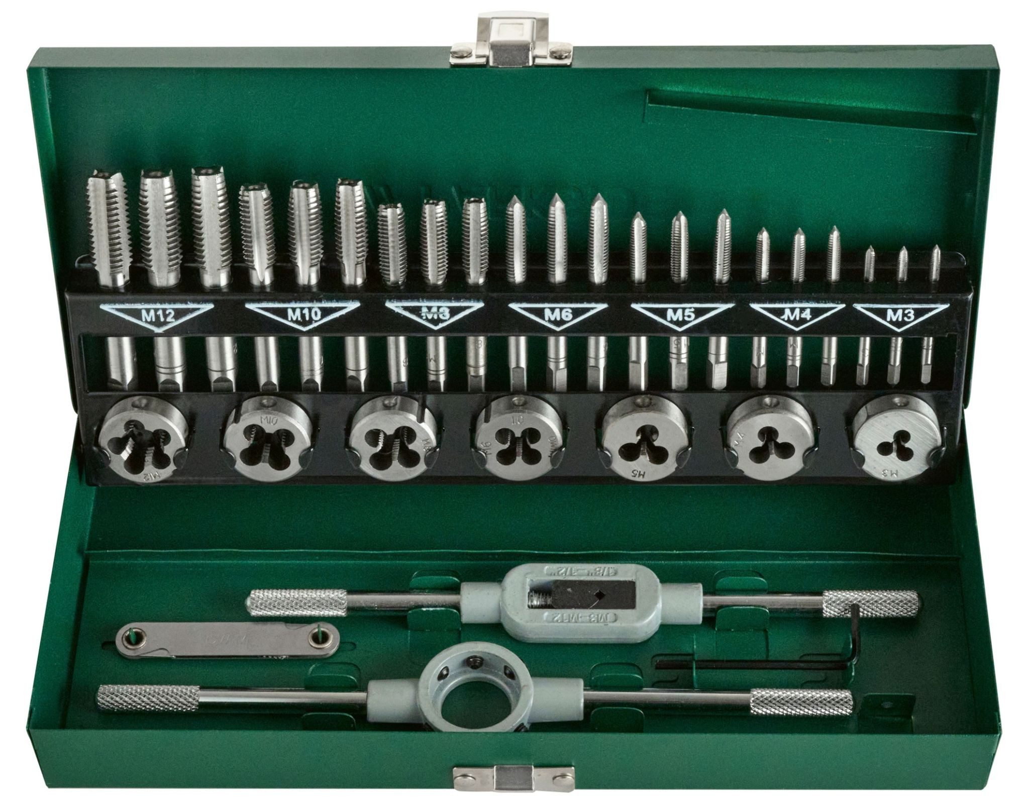 Parkside Gewindebohrer Gewindebohrer Schneideisenset Gewindeschneider Set 32-teilig, Gewindebohrer Set, 32-tlg.