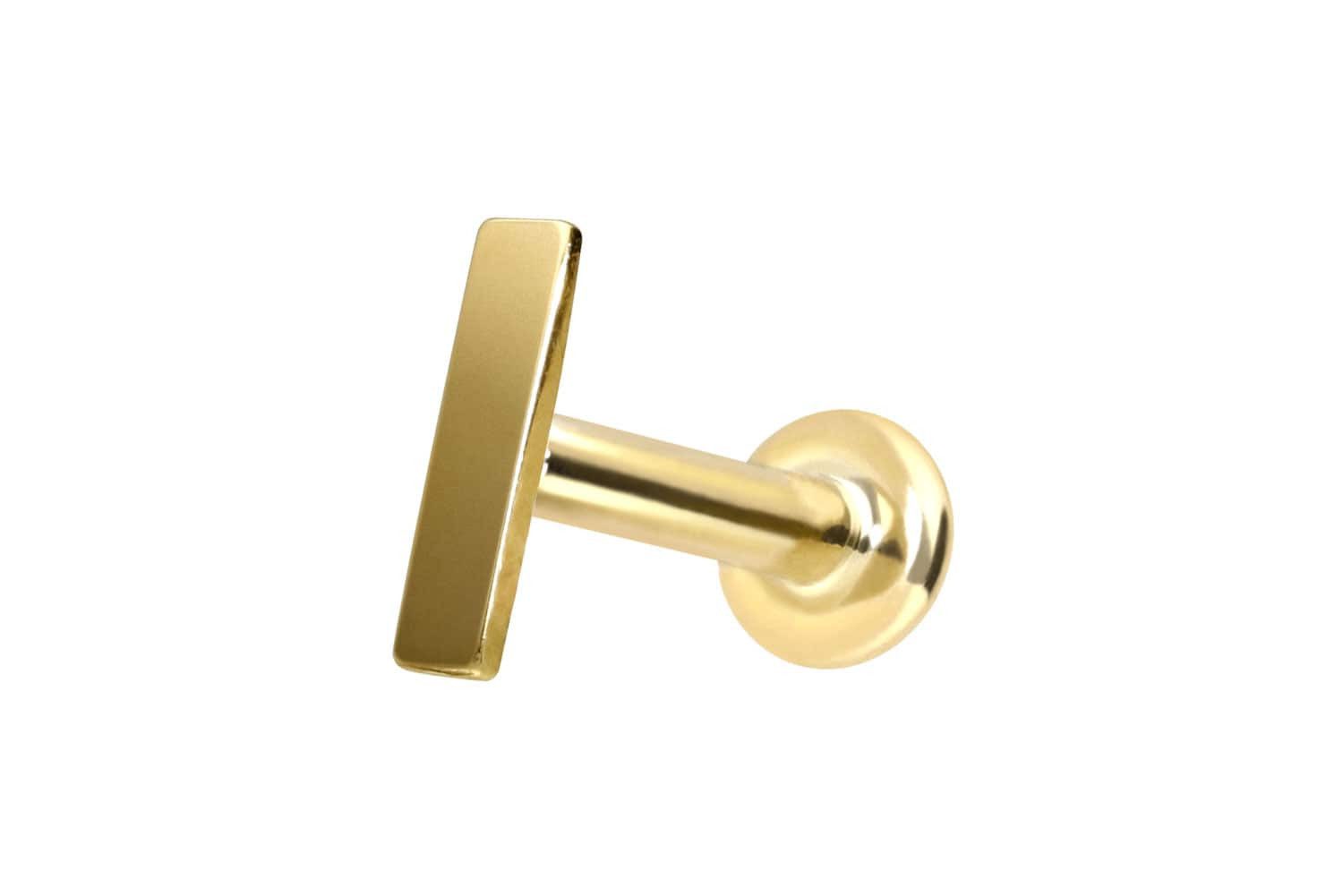 PIERCINGLINE Piercing-Set 14 Karat Gold Labret mit Innengewinde BALKEN (Labrets, 1-tlg)