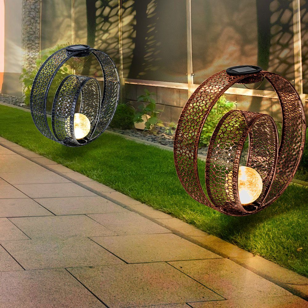 GLOBO LIGHTING LED Solarleuchte, LED-Leuchtmittel fest verbaut, Warmweiß, Solarlampe orientalische Kugel Dekoleuchte