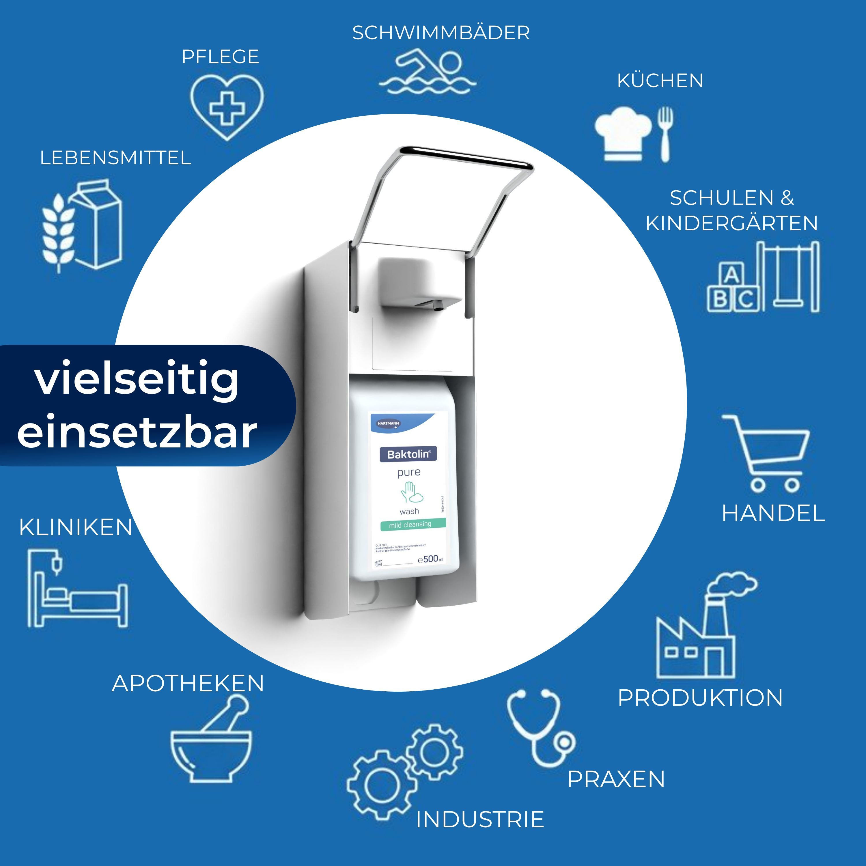 Horn Medical Handseife Horn Medical Wandspender inkl. 500ml Baktolin pure wash, 1-tlg., sehr gute Hautverträglichkeit