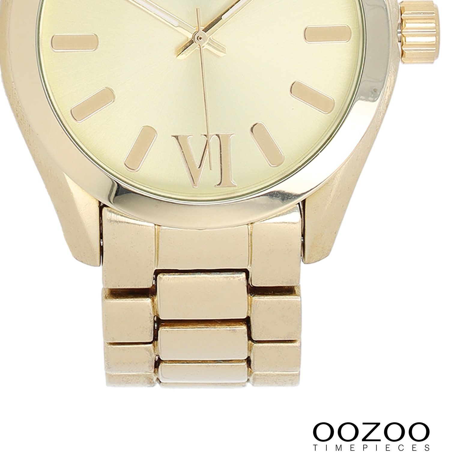 OOZOO Quarzuhr Oozoo Unisex Armbanduhr Vintage Series, (Analoguhr), Damen, Herrenuhr rund, groß (ca. 40mm) Metallarmband gold