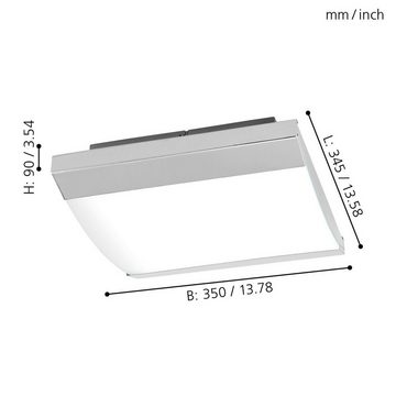 EGLO LED Spiegelleuchte Siderno, Leuchtmittel inklusive, Deckenleuchte, Wandlampe, Badezimmer, IP44, L 34,5 cm, B 35 cm