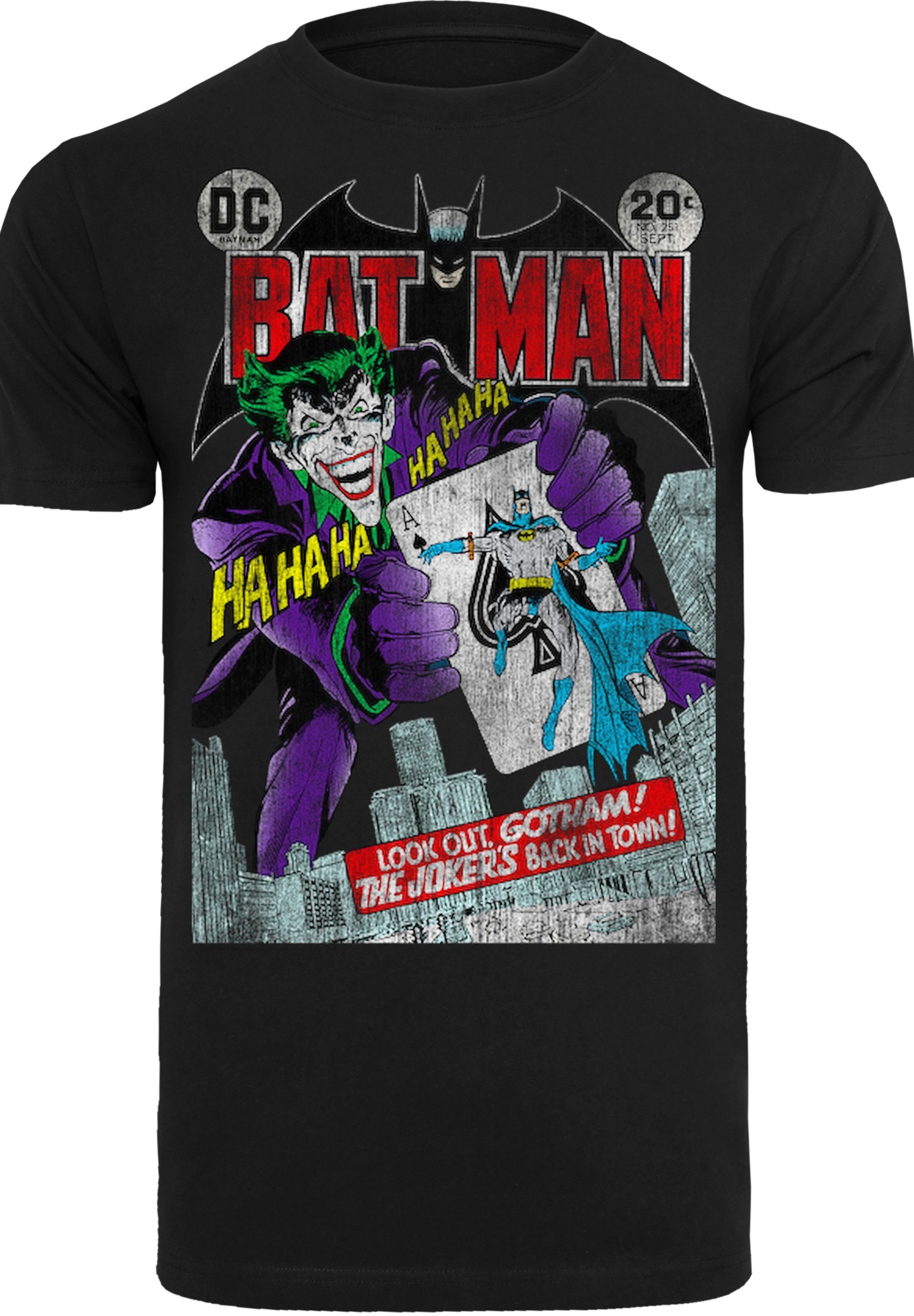 Batman Playing Herren,Premium F4NT4STIC T-Shirt Card Comics Merch,Regular-Fit,Basic,Bedruckt Cover Joker DC