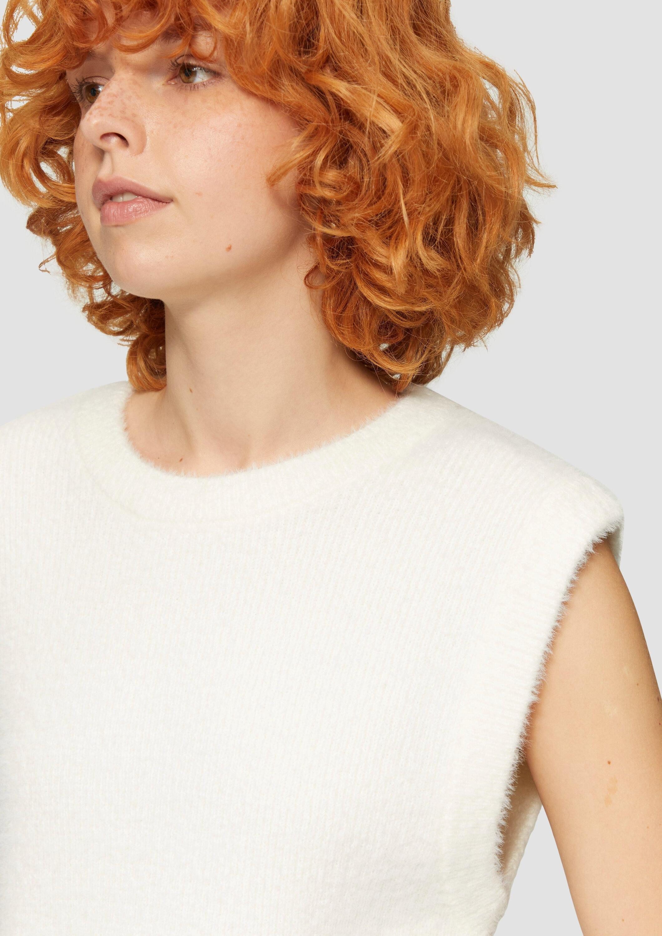 QS Longpullover Strickpullover Weicher Strickpullunder mit Crew Neck
