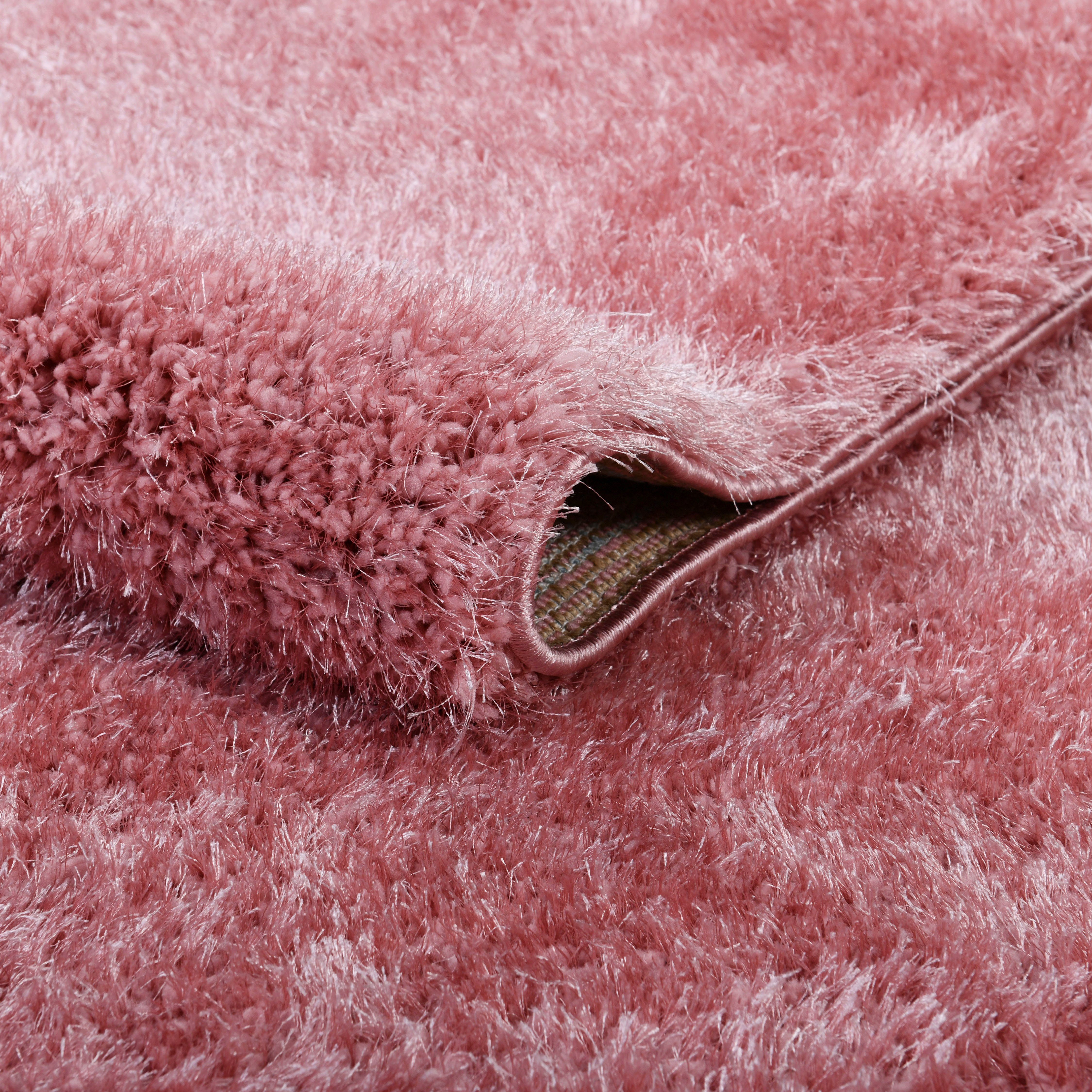 Hochflor-Teppich Malin, Home Shaggy rosa 43 besonders Uni-Farben, einfarbig, rechteckig, in mm, glänzend, affaire, Höhe: weich leicht