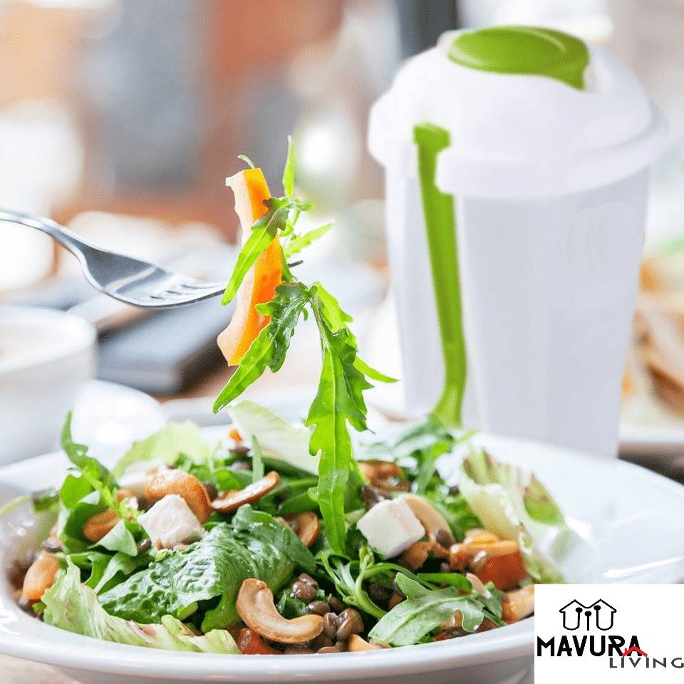 Gabel Salatbecher Müsli Salatcup Deckel mit Obst Set], & Behälter [2er Joghurt MAVURA Dressing Salat-To-Go Cup Salatbox Shaker Gemüse inkl. Salat