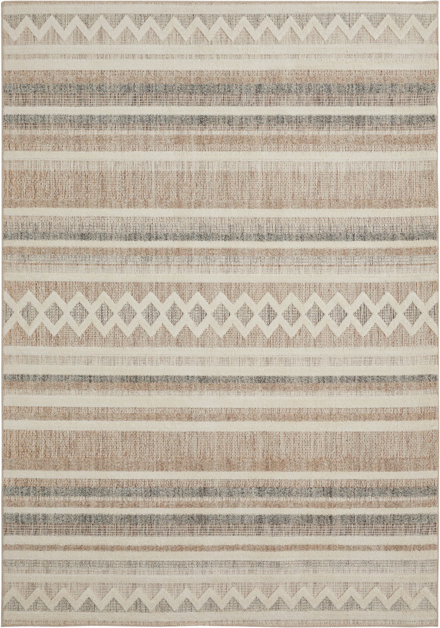 LUXOR living Teppich Crosby, rechteckig, Höhe: 7 mm, Rauten Design, Boho-Style, Wohnzimmer, Schlafzimmer