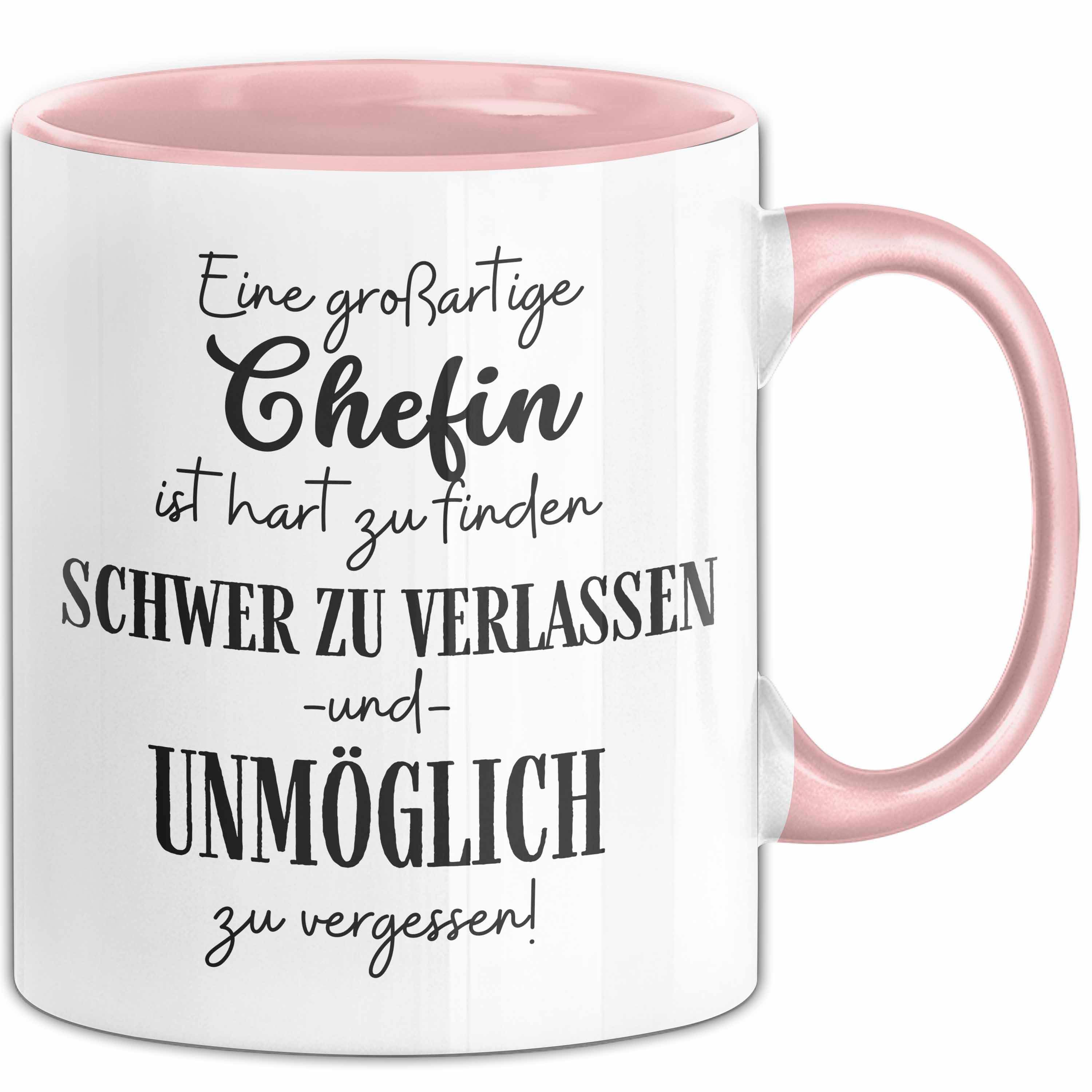 Trendation Tasse Chefin Abschied Geschenk Tasse Abschiedsgeschenk für Chefin Hart Zu Fi