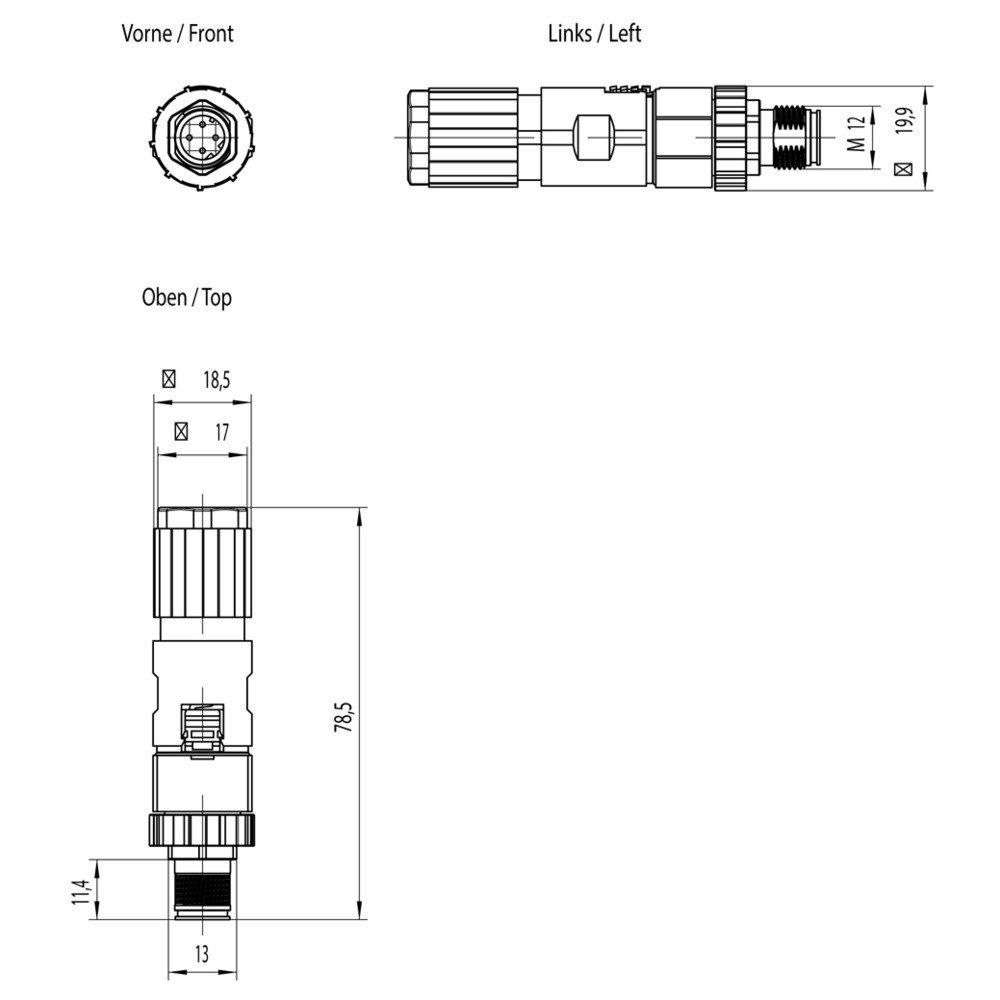 SIEMENS Steckdose Siemens 6GK19010DB206AA0 Sensor-/Aktor-Steckverbinder Polzahl Senso, 6GK1901-0DB20-6AA0
