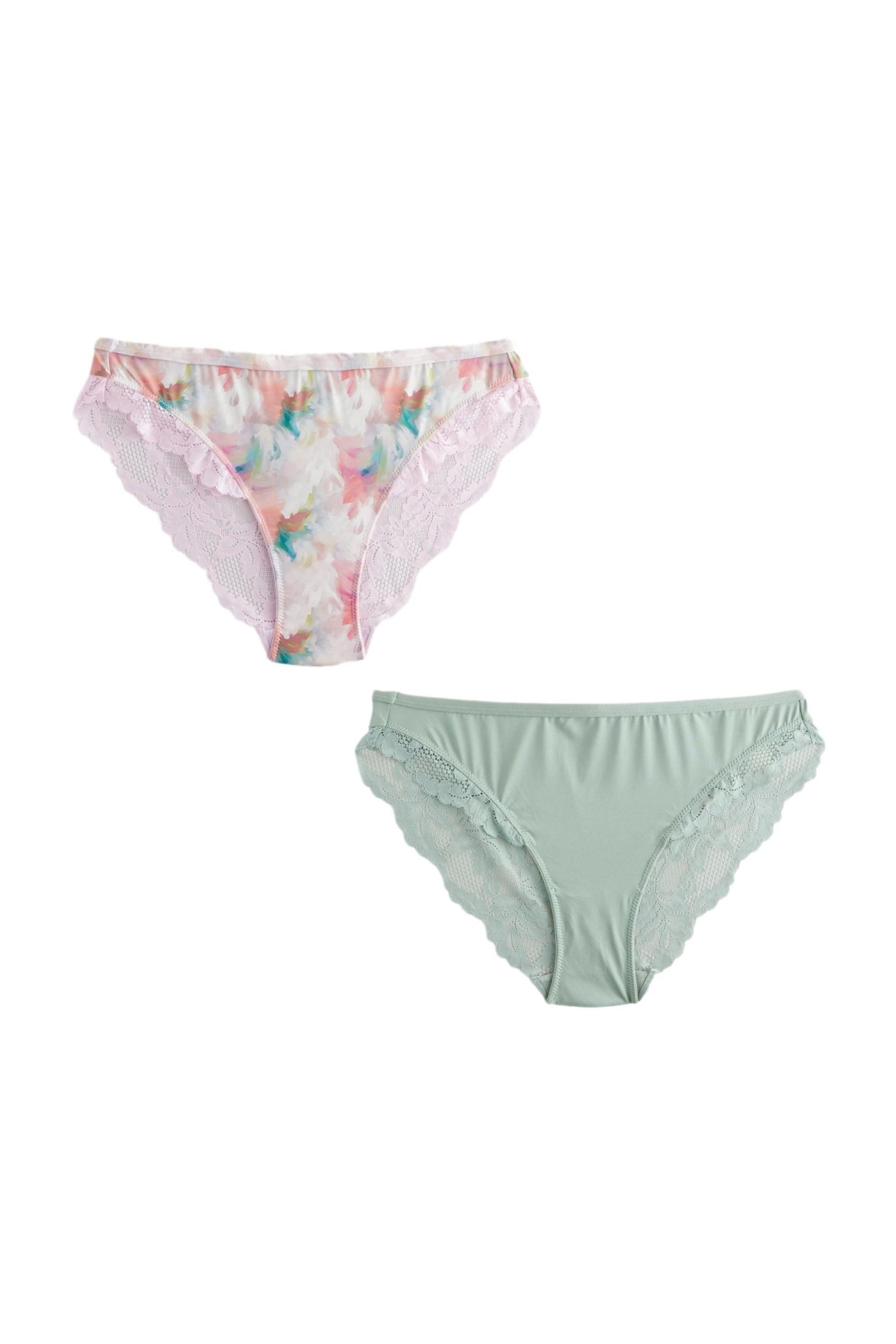 Slip 2er-Pack Slips aus Mikrofaser mit Spitzenbesatz