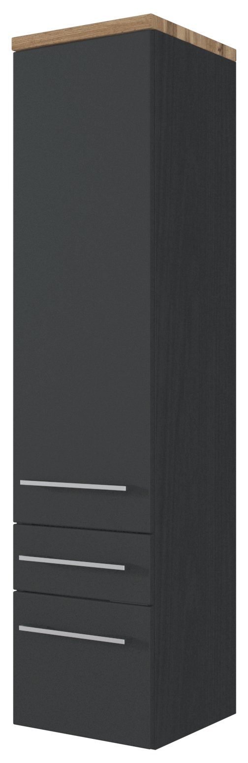 HELD MÖBEL Hochschrank Midischrank Davos 30 cm graphit/matt grau