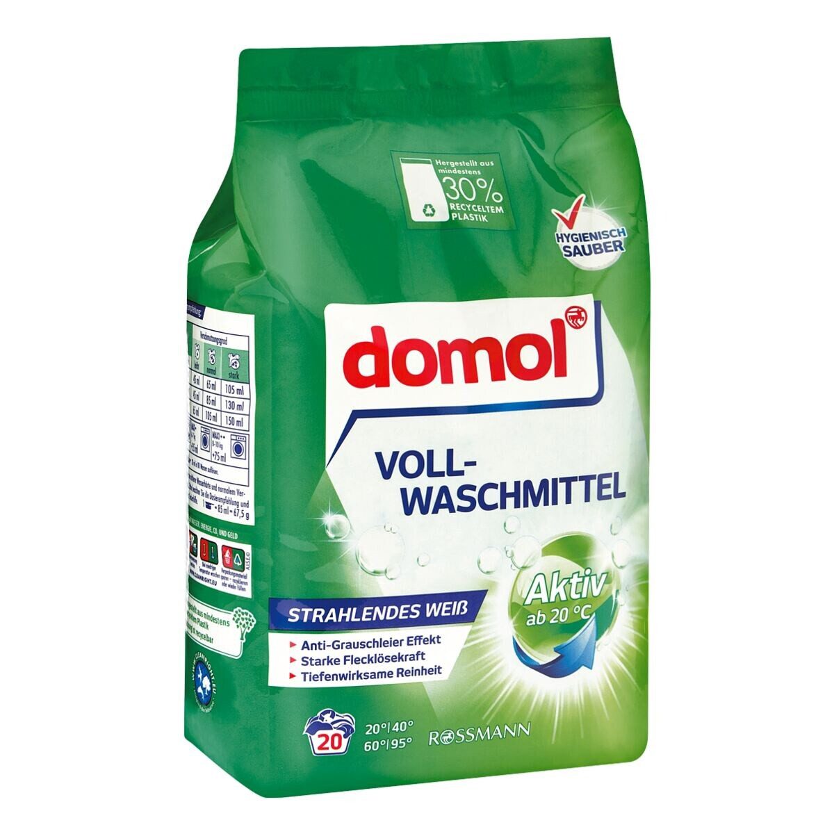 Domol Strahlendes Weiß Vollwaschmittel (20 WL (1,35 kg)