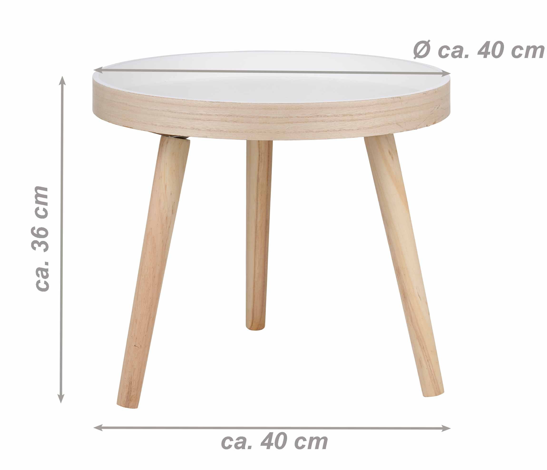Bubble-Store Beistelltisch Weißer Couchtisch (1-St., Tisch Ø 40 cm), Beistelltisch rund – Bild 2 von 4