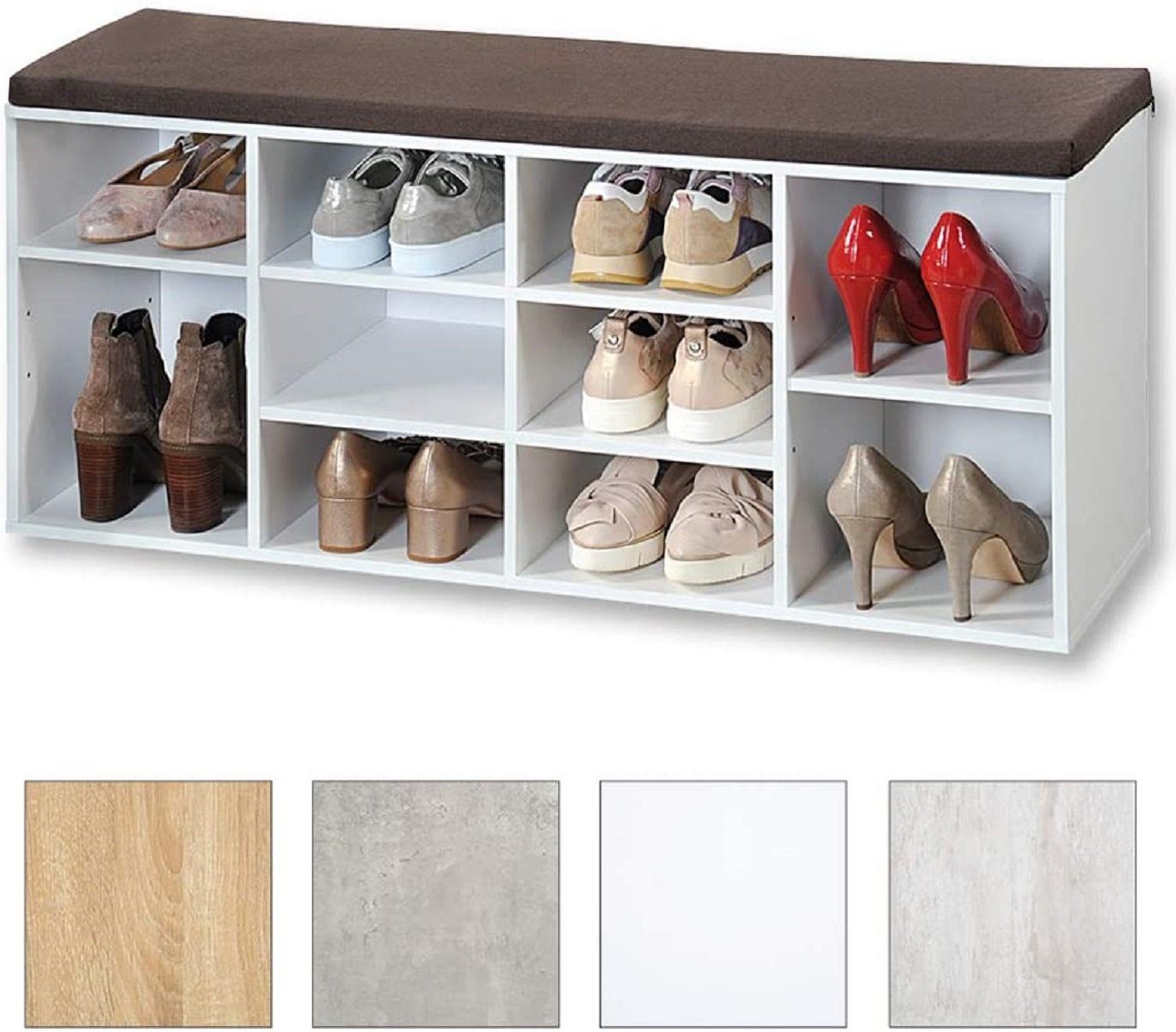 Kesper Schuhschrank Schuhschrank mit Sitzkissen, modern & funktional, B 103,5 x H 48 x L 29,5 cm, ideal für Flur & Eingangsbereich