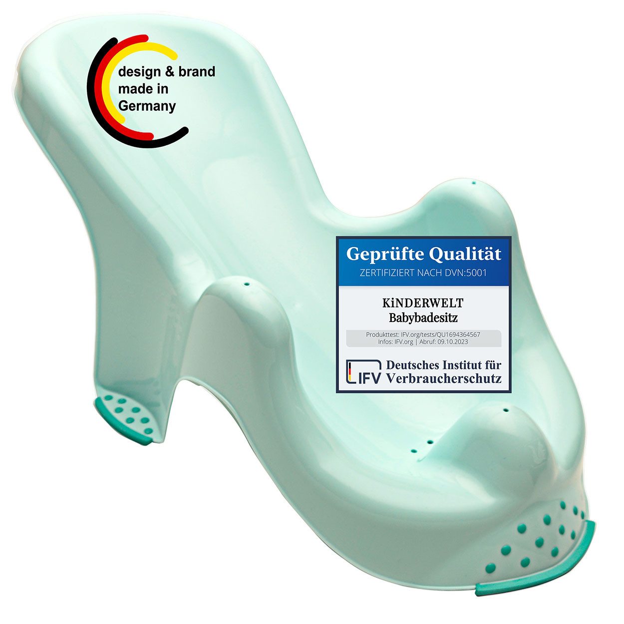 KiNDERWELT Badesitz Premium Babybadesitz aquamarin Baby Badewannensitz