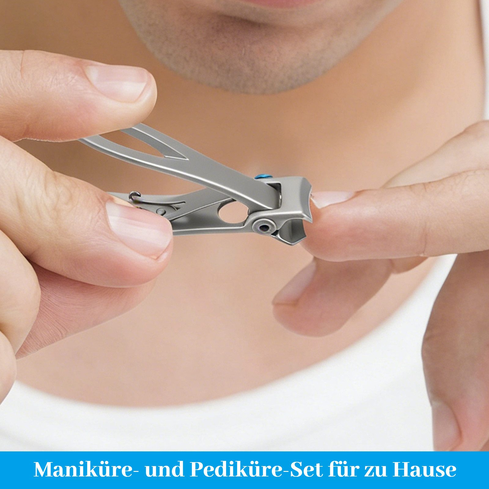 BlingBin Nagelpflege-Set 8-teiliges Edelstahl Nagelknipser Set, langer Griff für Senioren, 8-tlg., 8-teilig, Podologie-Werkzeuge gegen eingewachsene Nägel – Bild 4 von 5