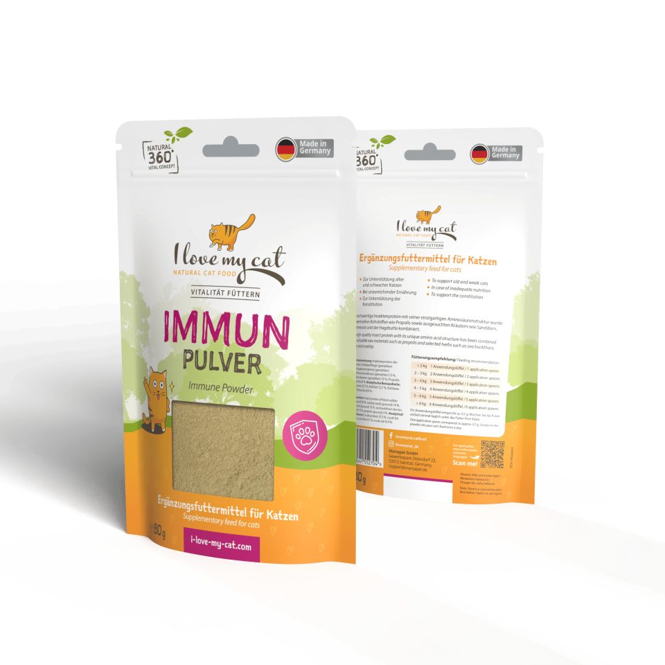 Bellfor I love my cat Nahrungsergänzung für Katzen - Immun Pulver - 80g, für: Katzen