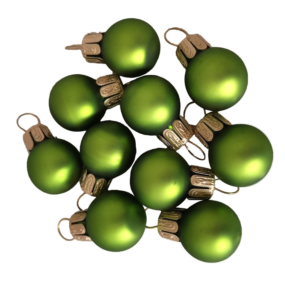 Weihnachtsbaumkugel Mini-Kugeln, Spiegelbeeren apfelgrün matt Ø 2cm (10 St)