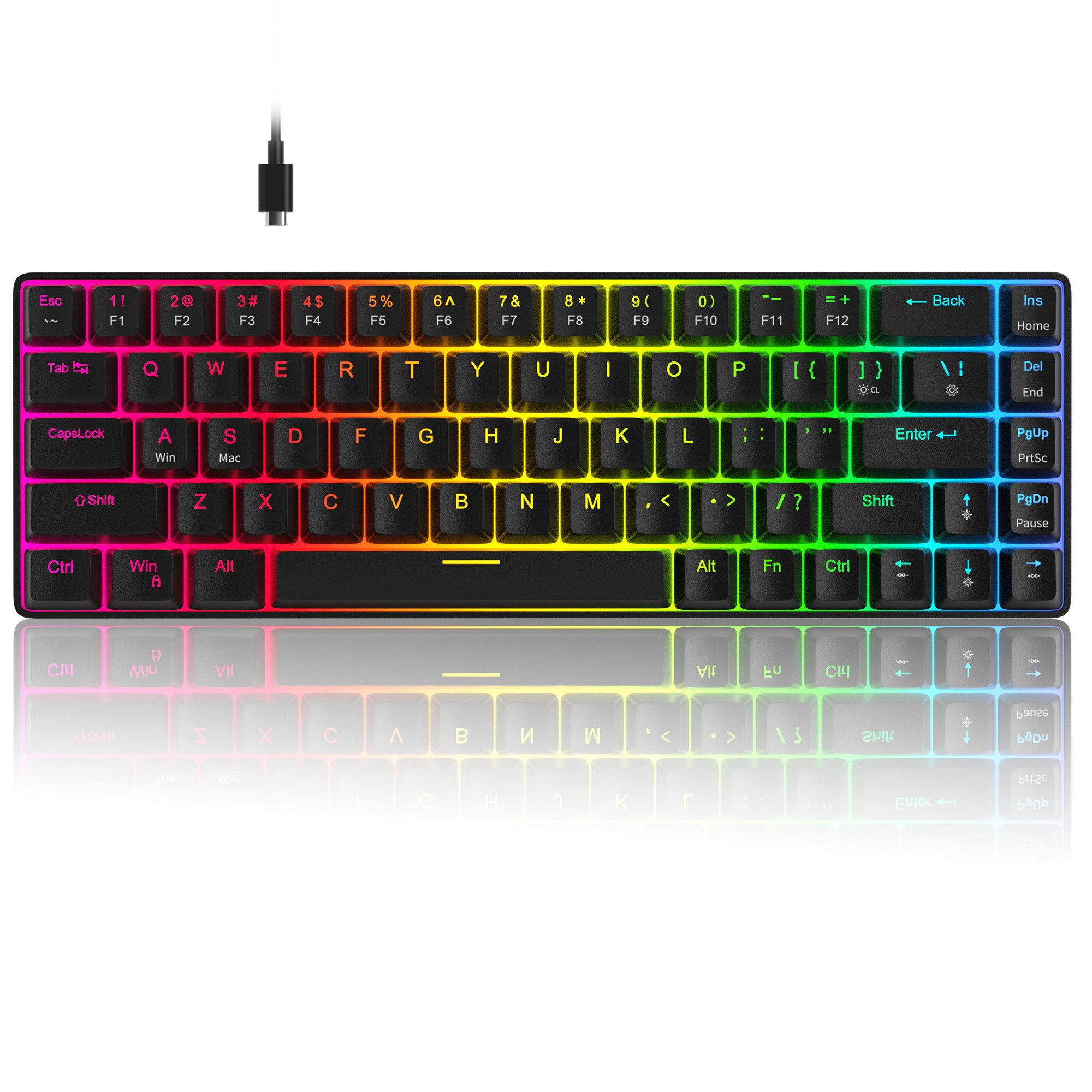 DOPWii Magnetische 65%-Mechanische Tastatur mit Hall-Effekt-Switches,68Tasten PC-Tastatur (RGB-Beleuchtung, Hot-Swap,Abnehmbarem USB-C-Kabel, für Windows & Mac)